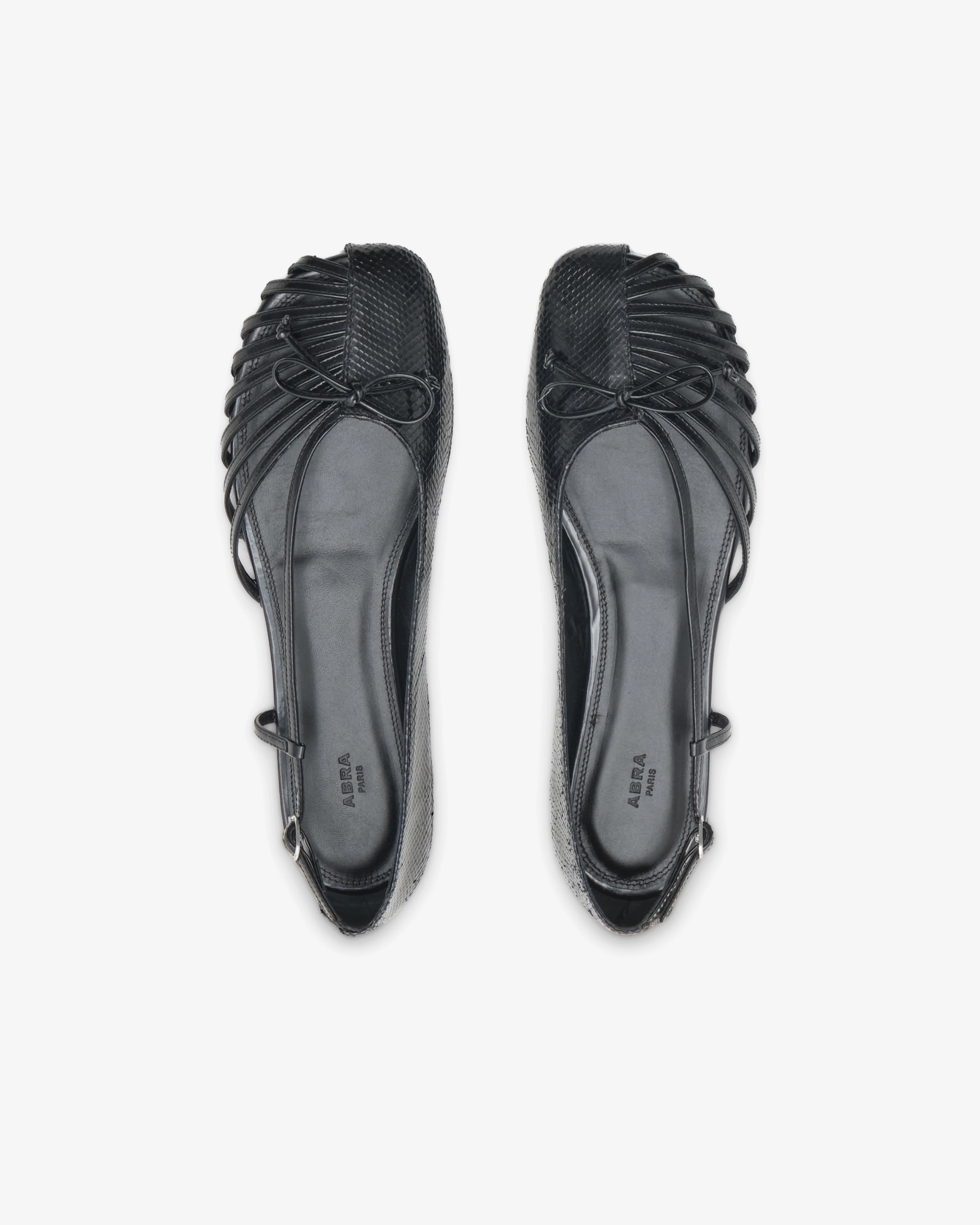 Abra - Women's Double Shoe Flats - (Black)