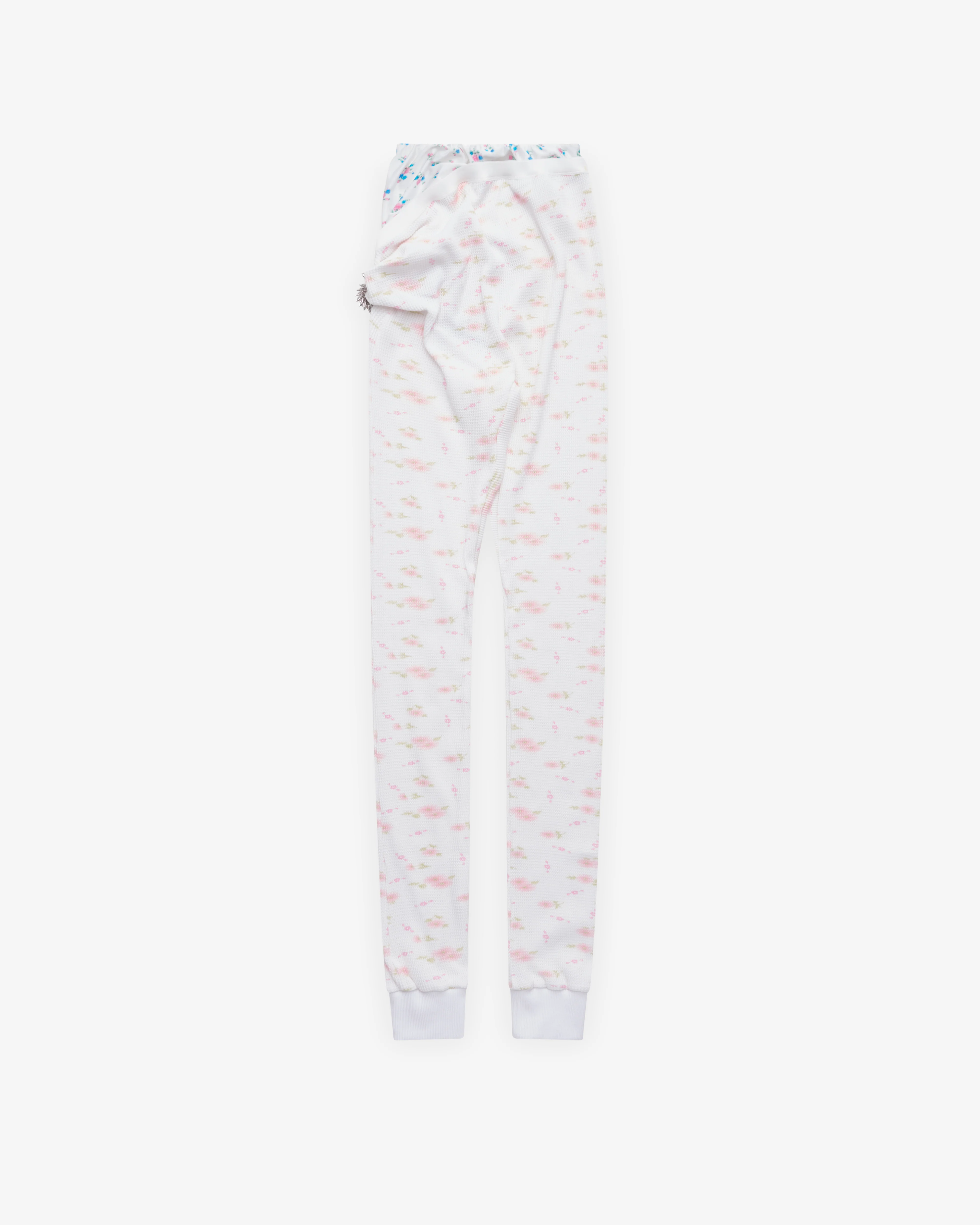 August Barron - Women's Pulled Down Leggings - (White/Floral)