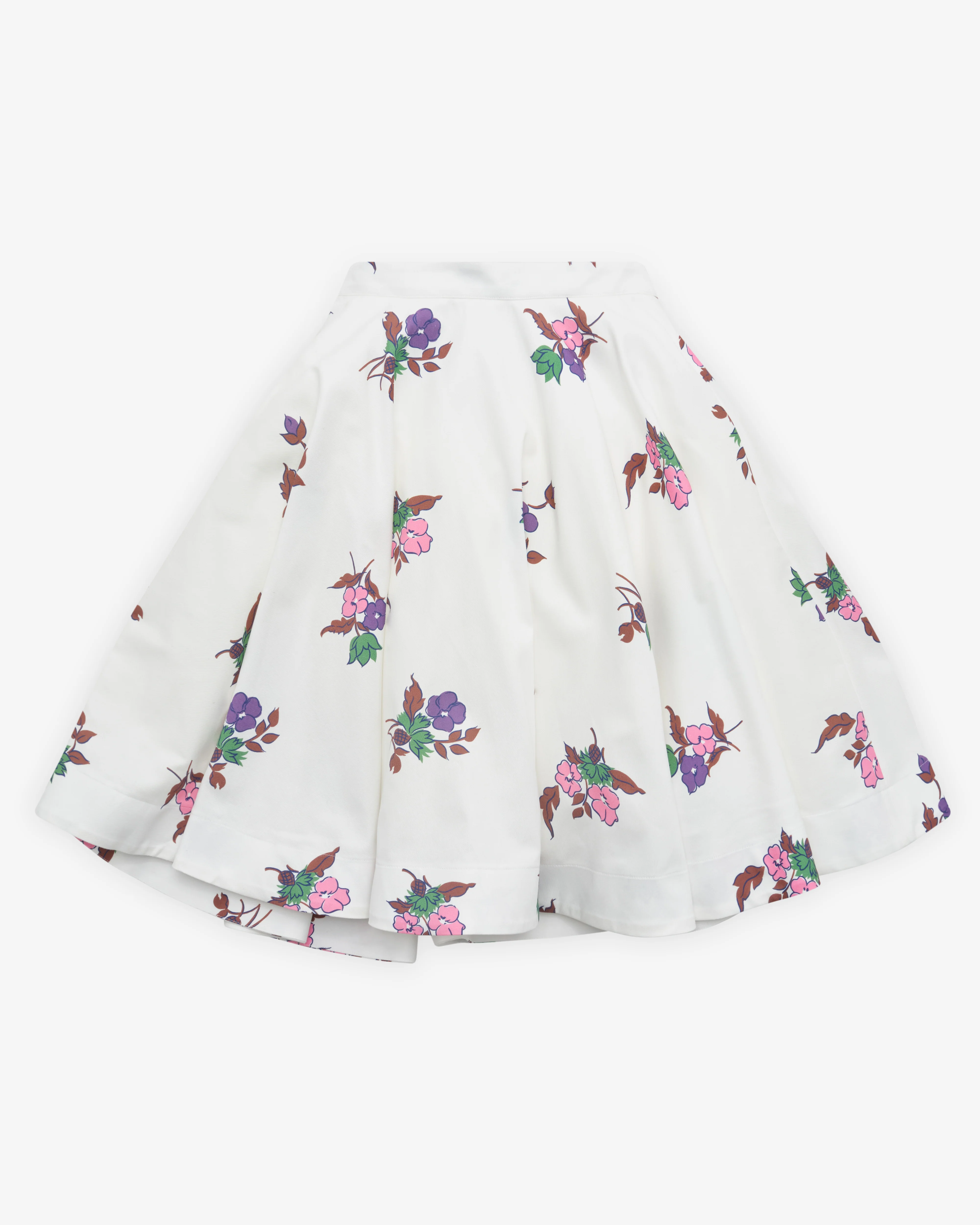 August Barron - Women's Unzipped Floral Circle Skirt - (White/Floral)
