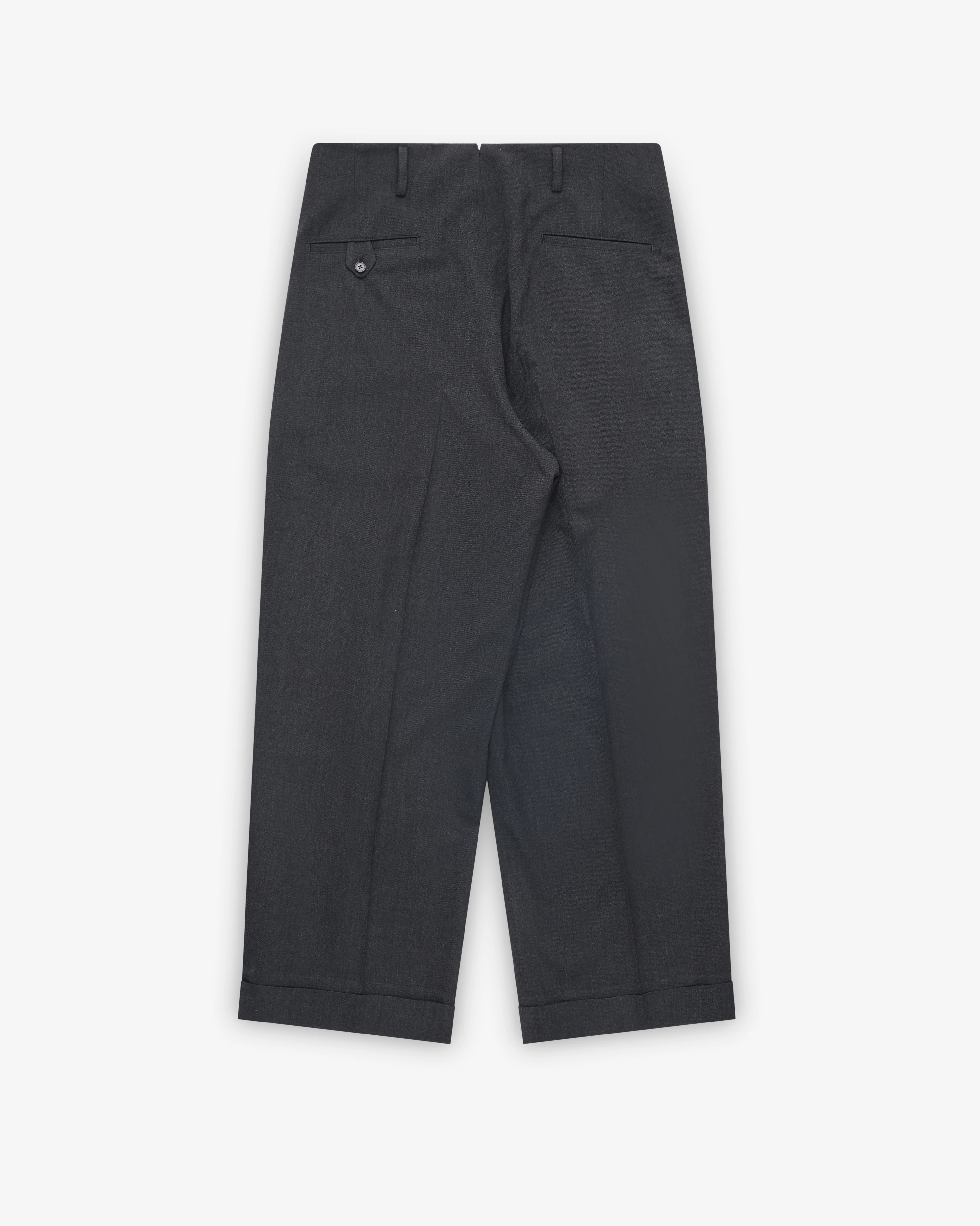 A.Presse - Men's Wool Wide Tapered Trousers - (Charcoal)