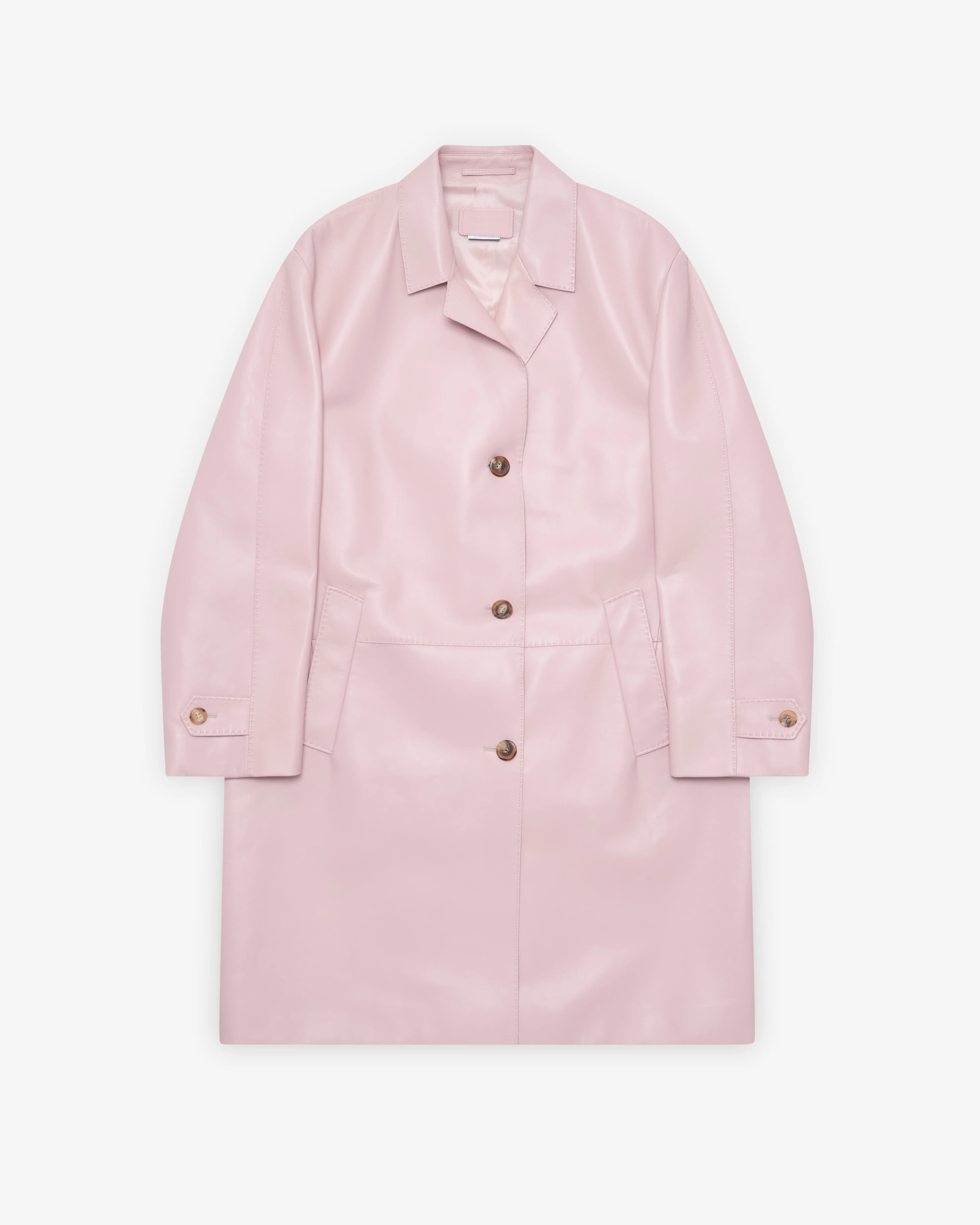 Prada - Women's Nappa Leather Coat - (Alabaster Pink)