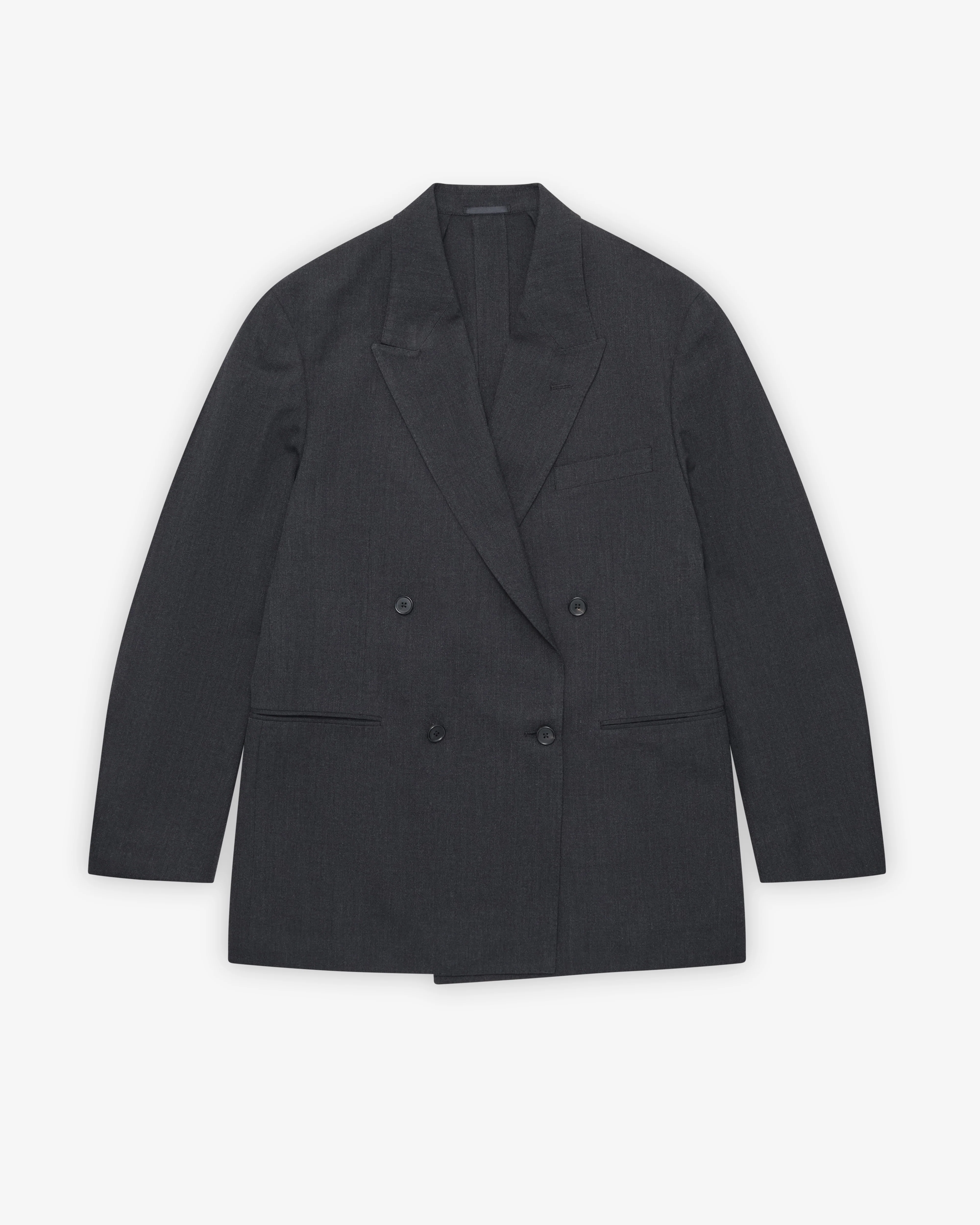 A.Presse - Men's Wool Double-Breasted Jacket - (Charcoal)