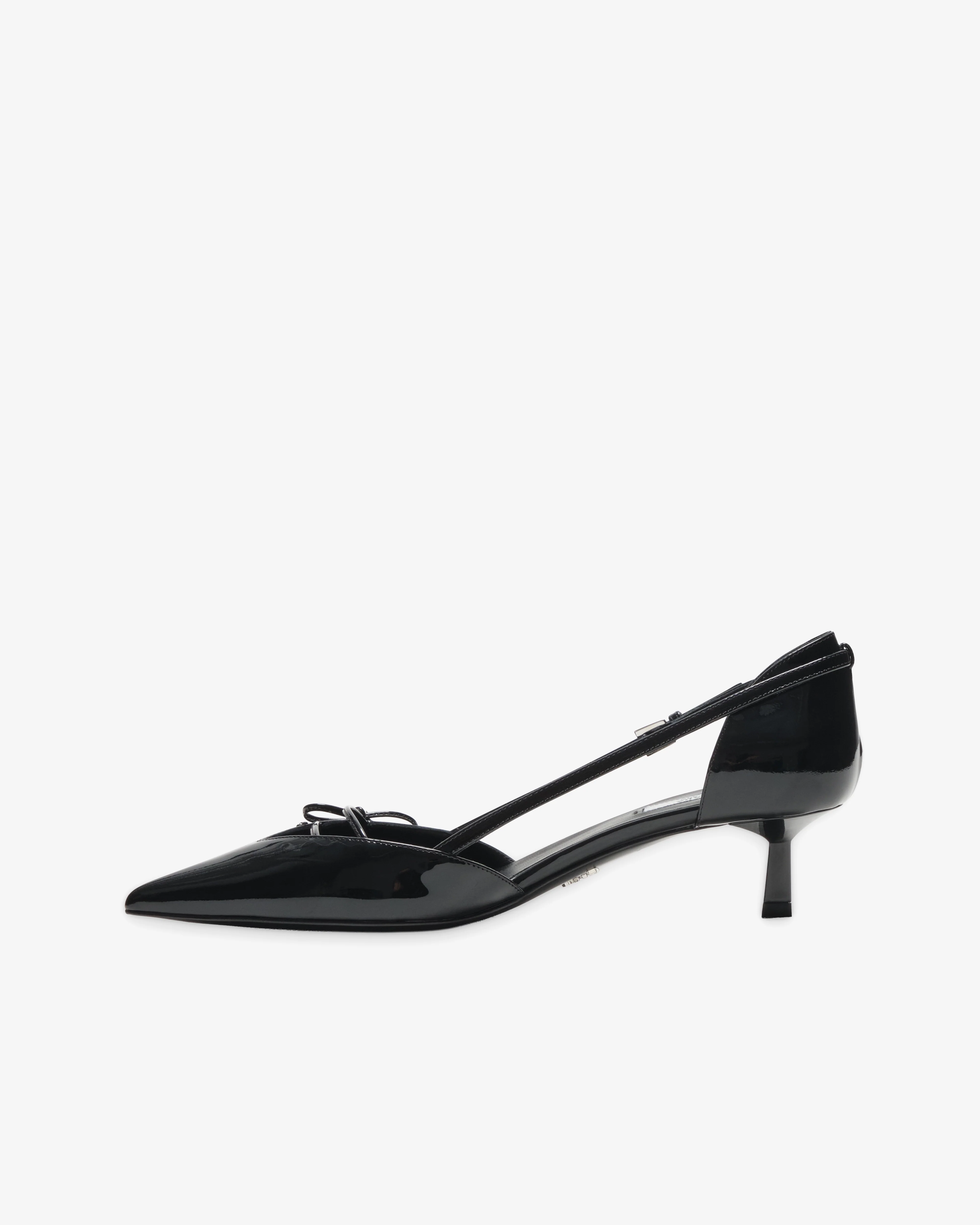 Prada - Women's Open Side Patent Leather Pumps - (Black)