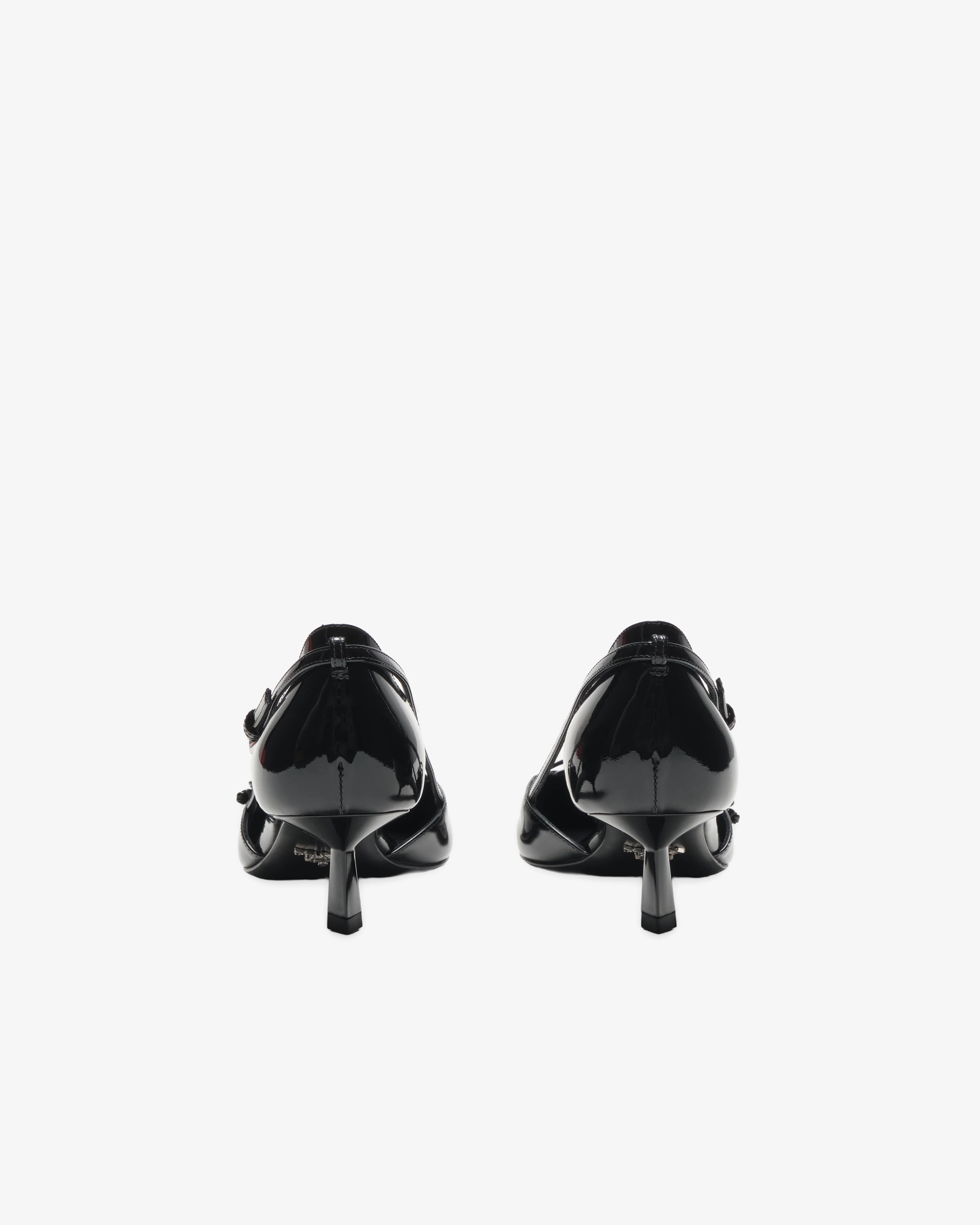 Prada - Women's Open Side Patent Leather Pumps - (Black)
