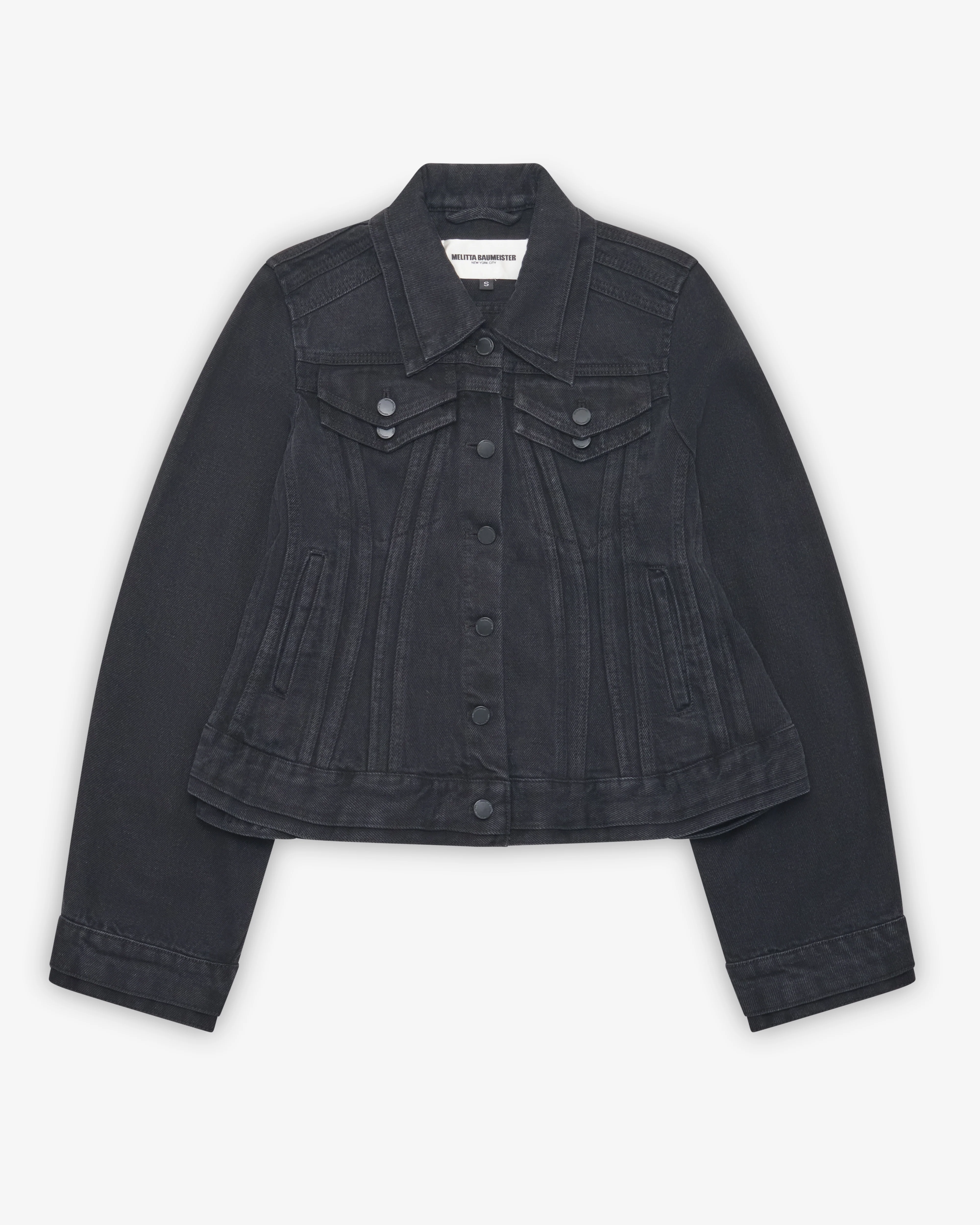 Melitta Baumeister - Women's Doubled Cropped Denim Jacket - (Black)