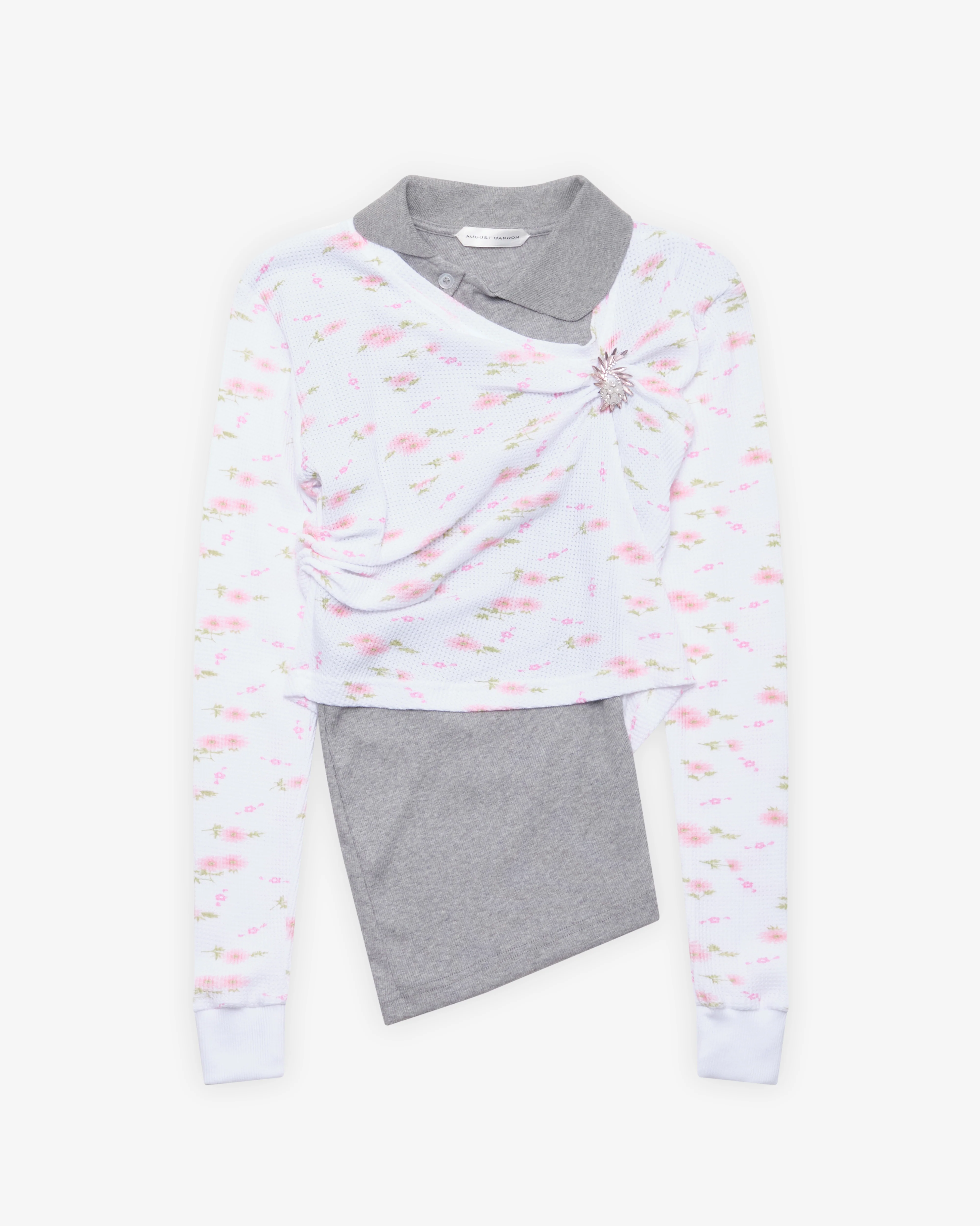 August Barron - Women's Pulled Polo - (White/Floral)