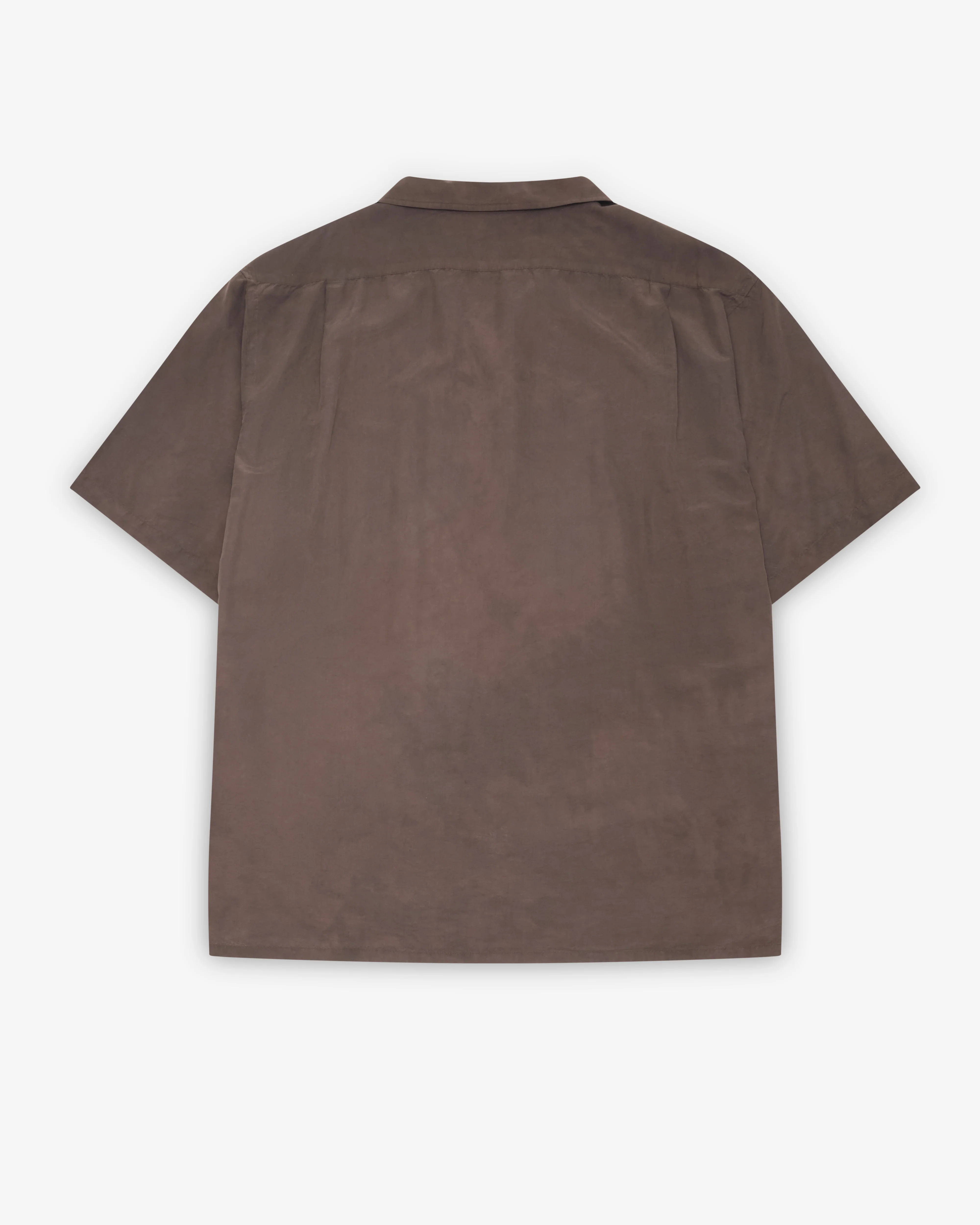 A.Presse - Men's Natural Dyed Silk S/S Shirt - (Brown)