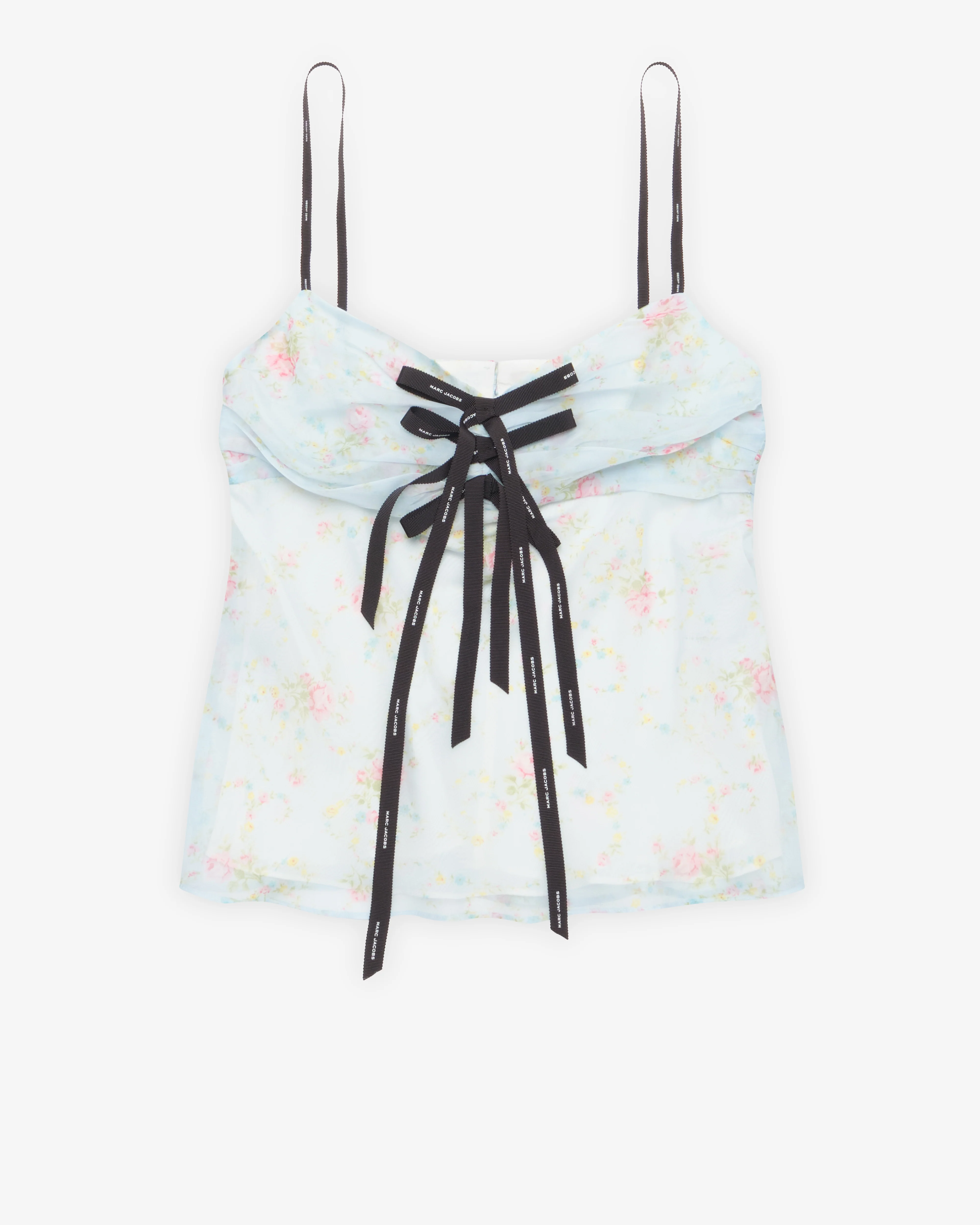 Marc Jacobs - Women's Blurred Floral Bow Top - (Blue Mist)
