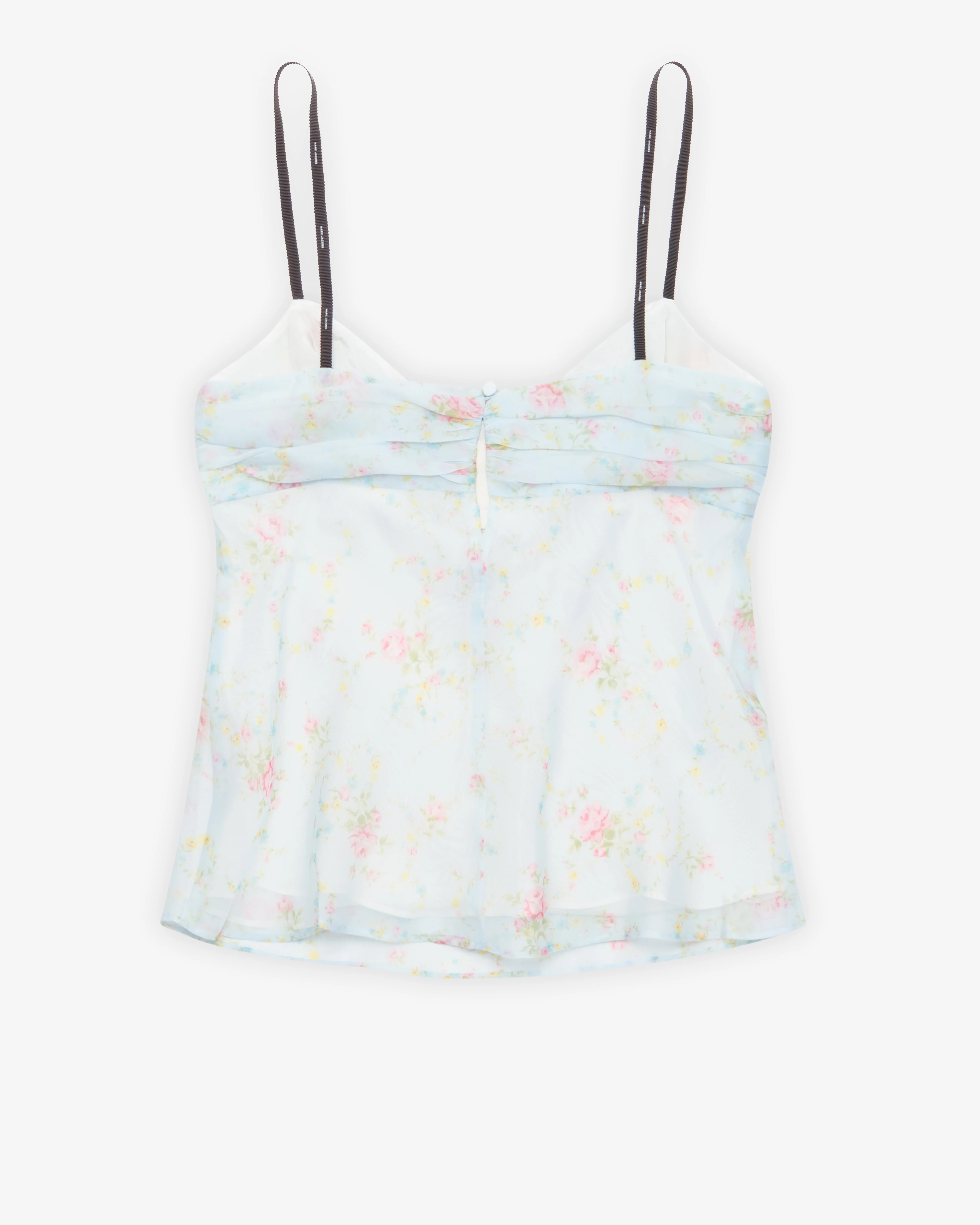 Marc Jacobs - Women's Blurred Floral Bow Top - (Blue Mist)