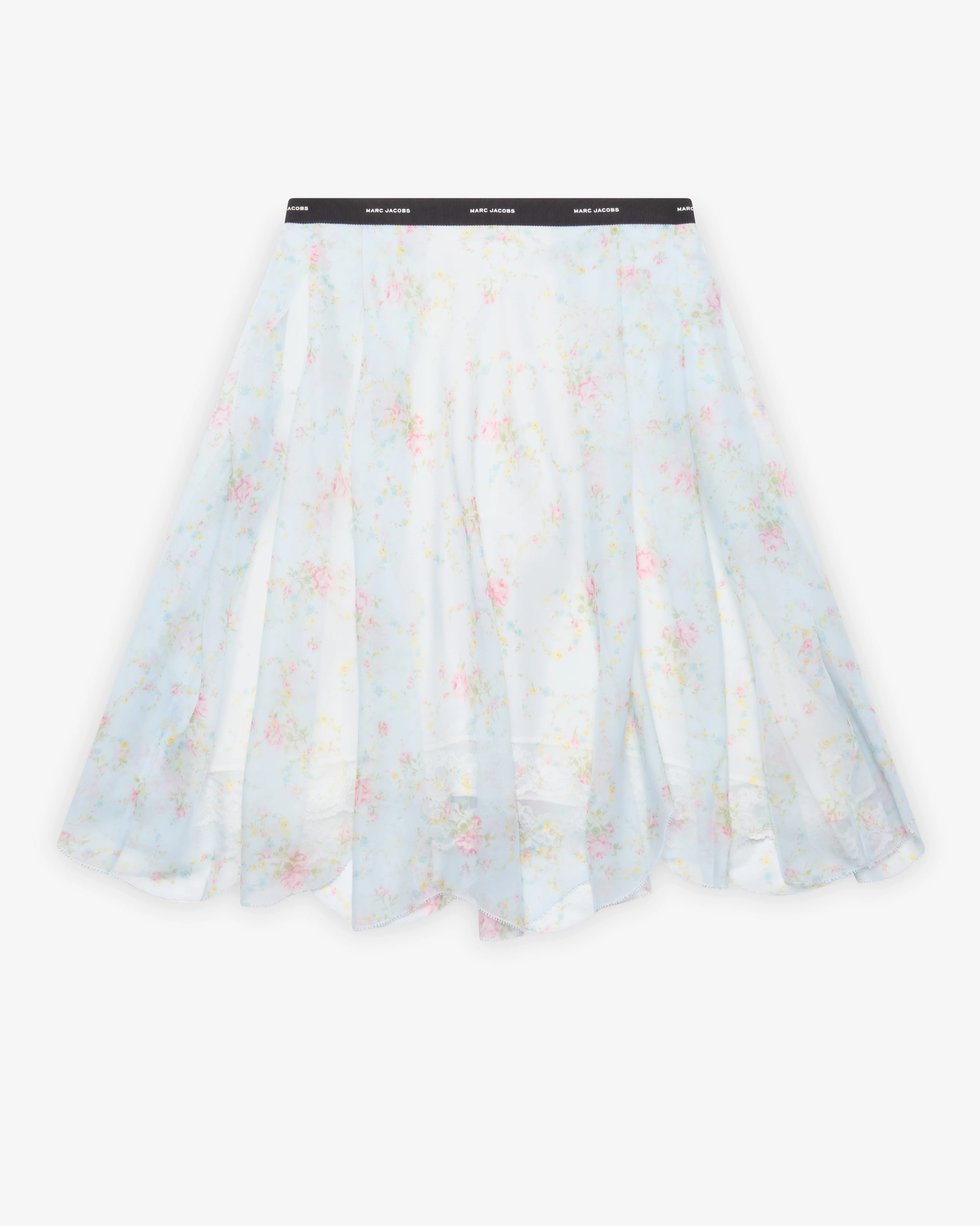 Marc Jacobs - Women's Blurred Floral Chiffon Skirt - (Blue Mist)
