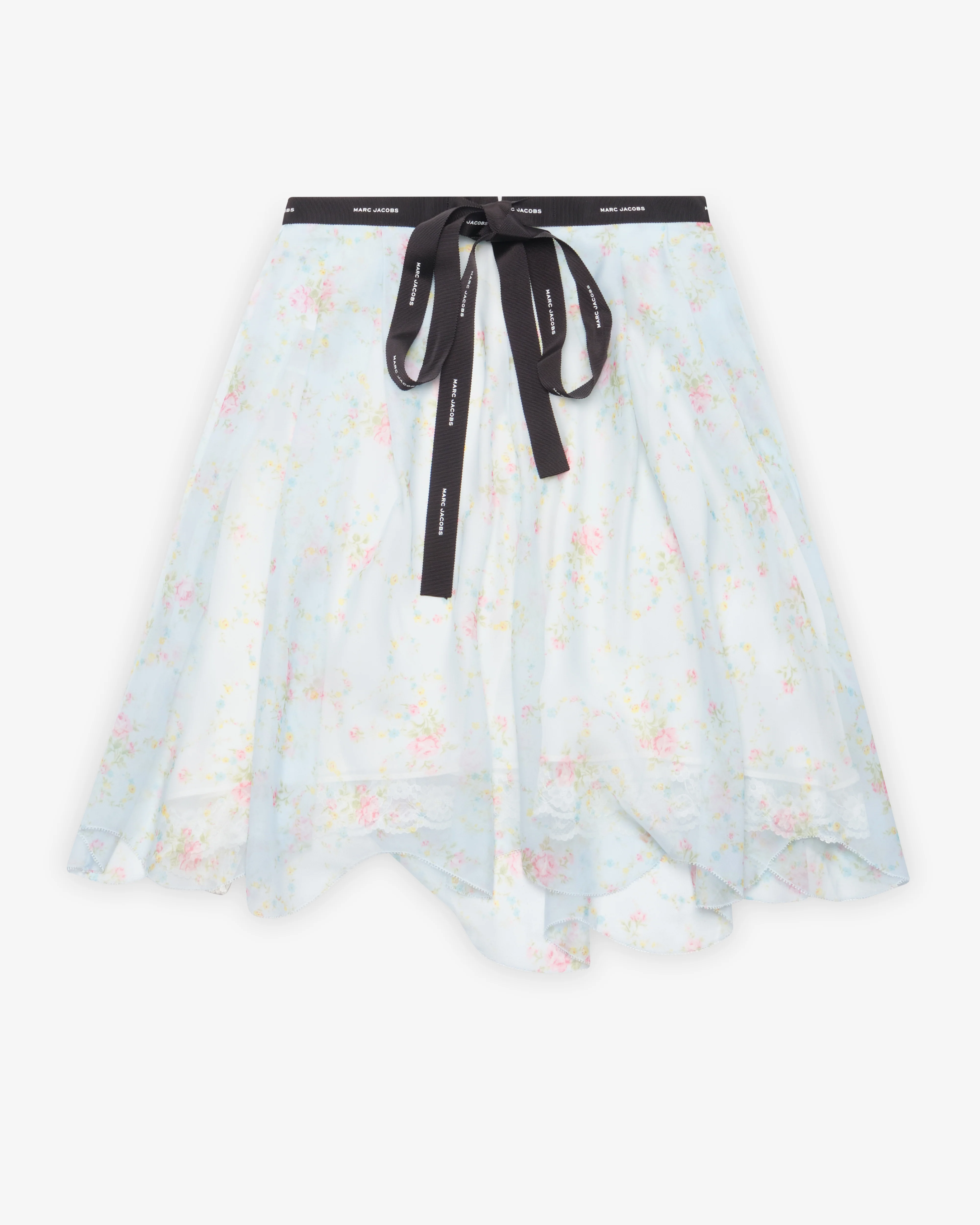 Marc Jacobs - Women's Blurred Floral Chiffon Skirt - (Blue Mist)