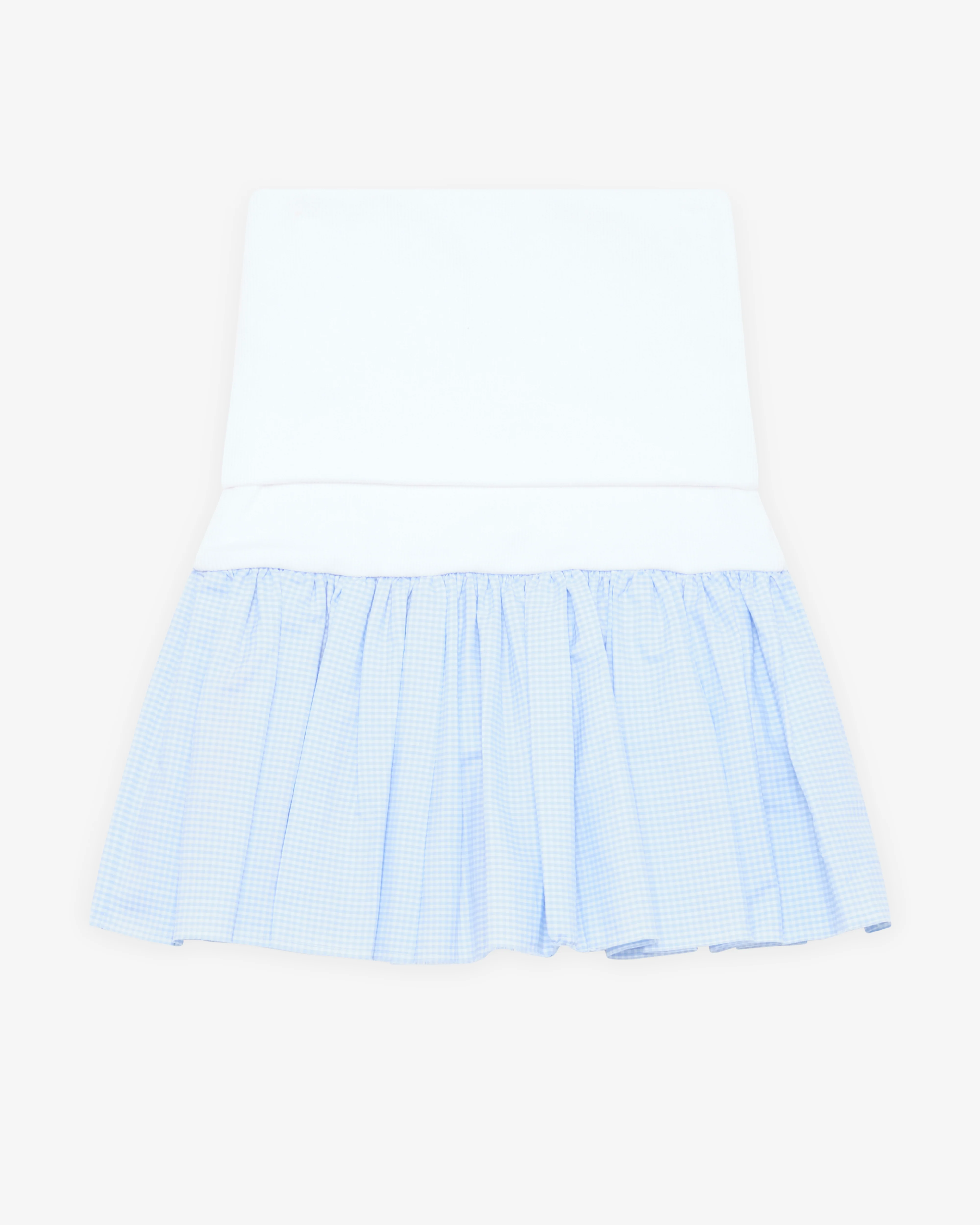 Miu Miu - Women's Poplin And Jersey Mini Skirt - (White/Blue)