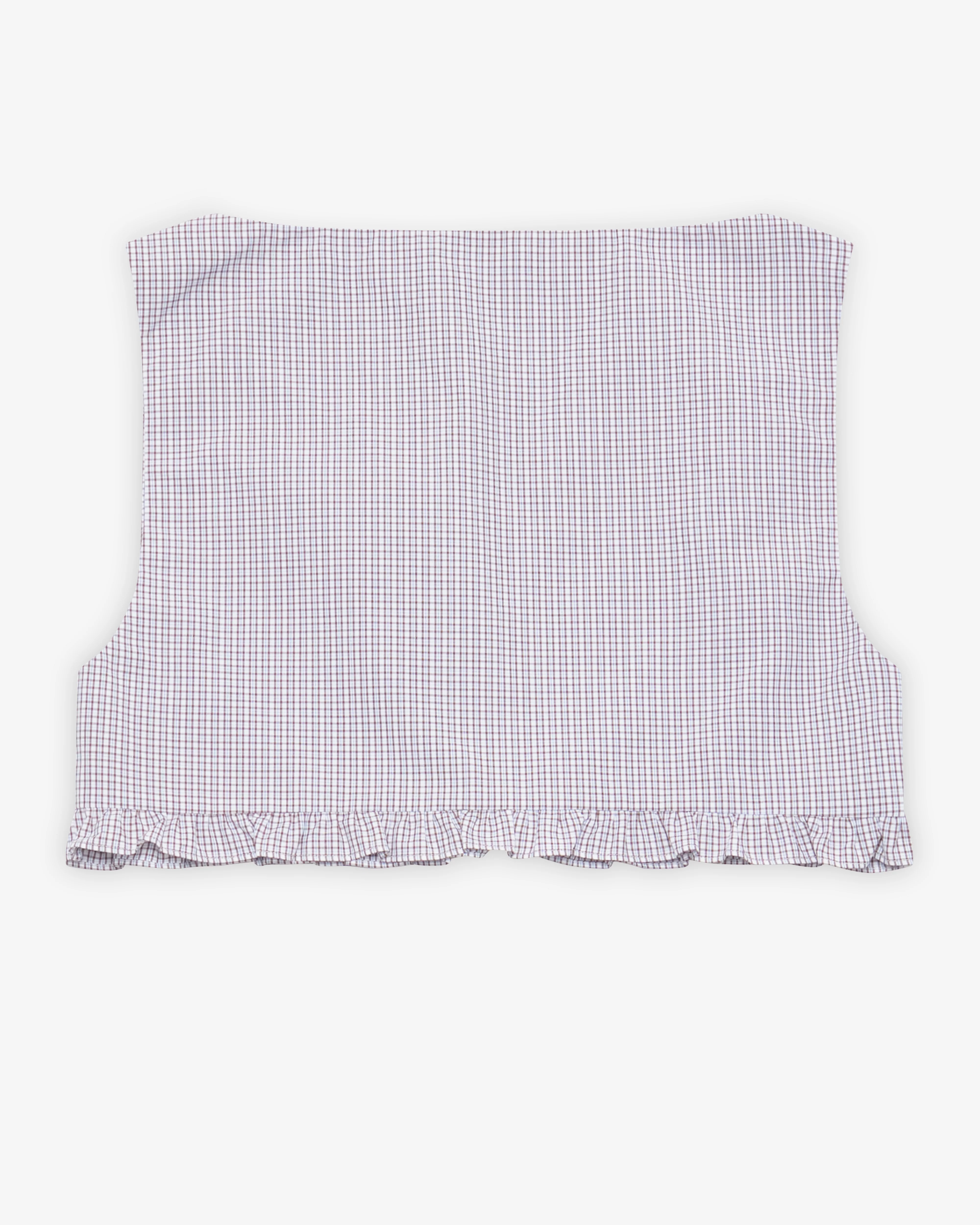 Miu Miu - Women's Ruched Check Sleeveless Top - (White/Cocoa Brown)
