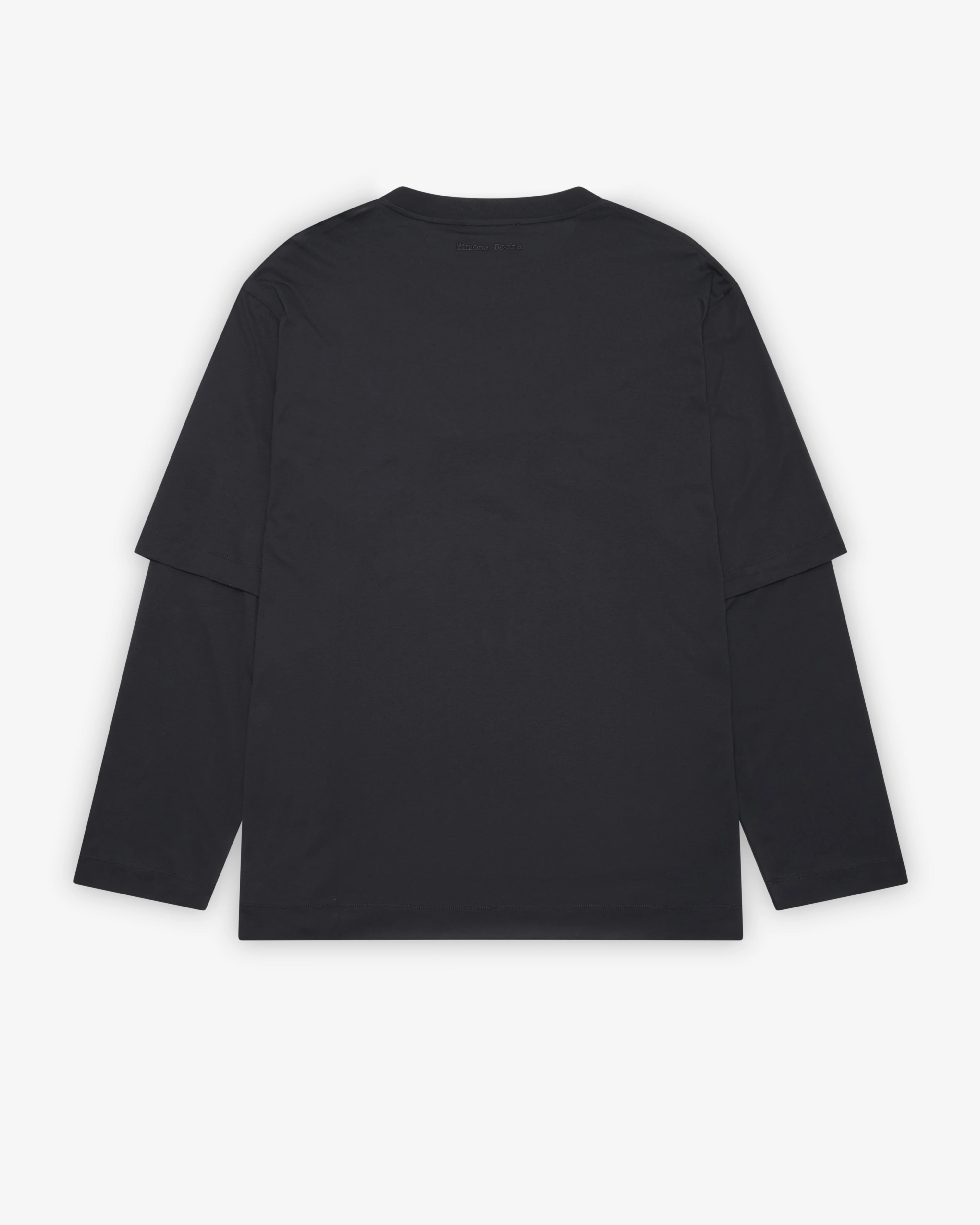 Simone Rocha - Men's Ruffle Slash Layered Long Sleeve T-Shirt - (Black)