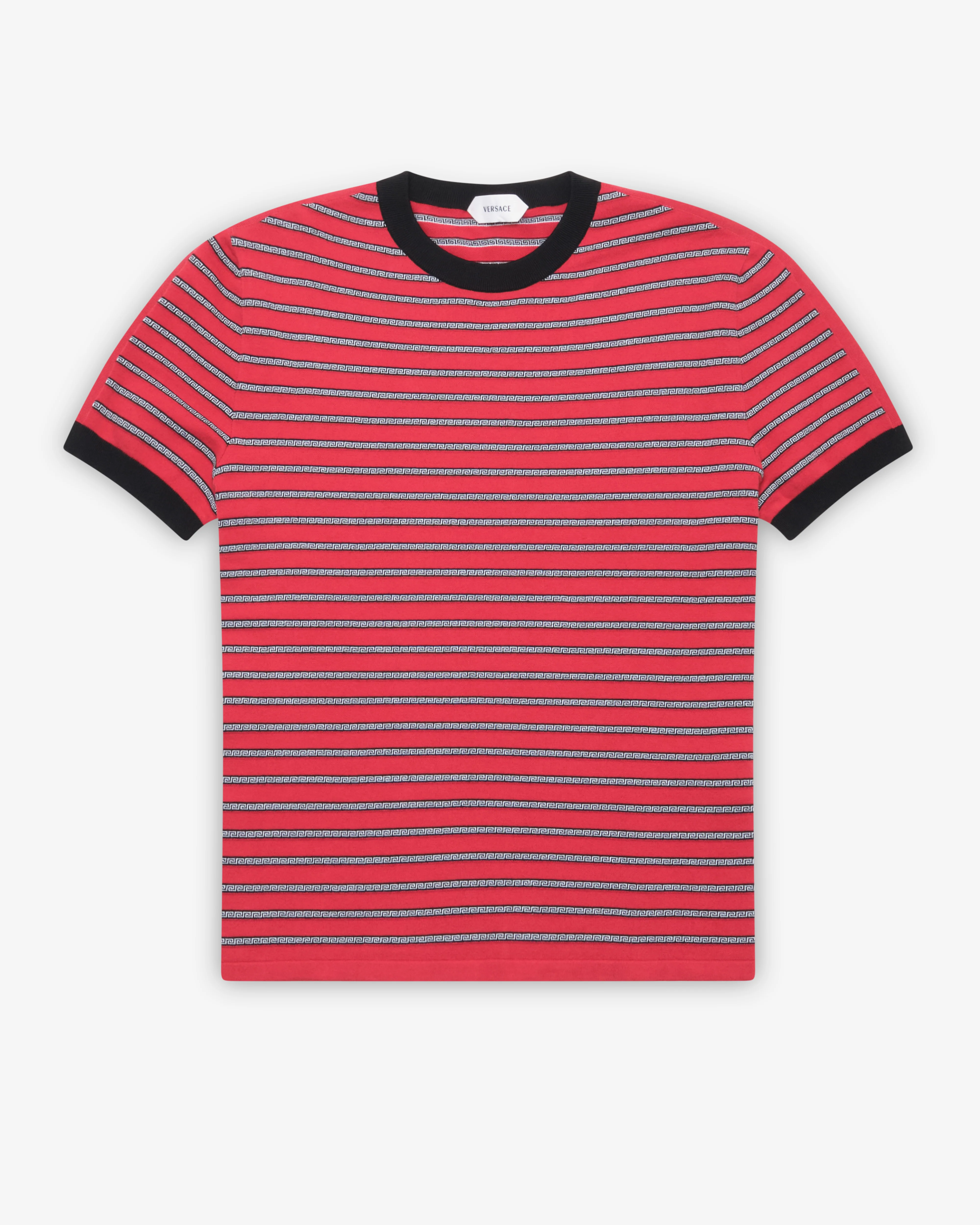 Versace - Men's Jacquard Cotton-Blend Knit T-Shirt - (Red)