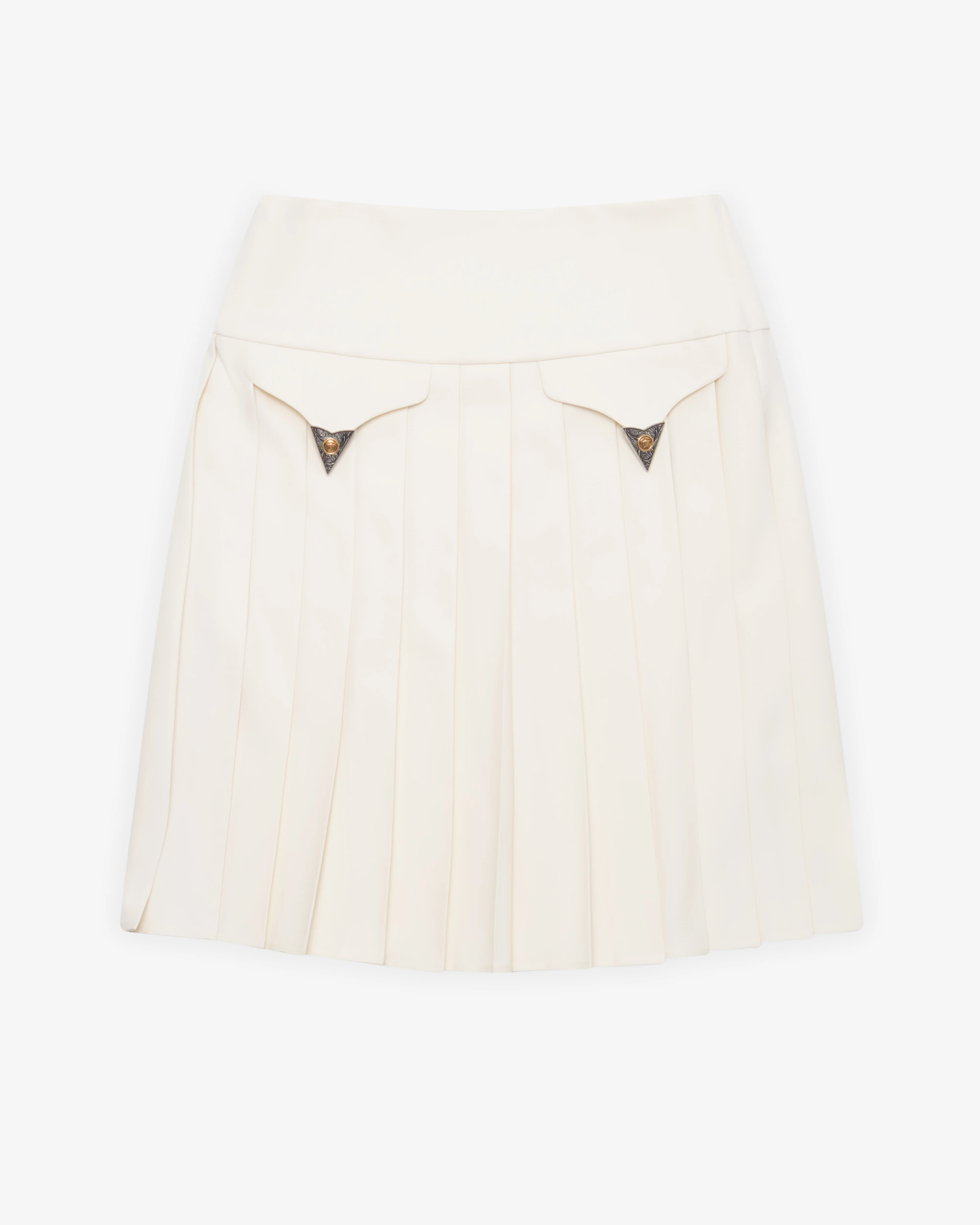 Versace - Women's Pleated Wool Midi Skirt - (White)