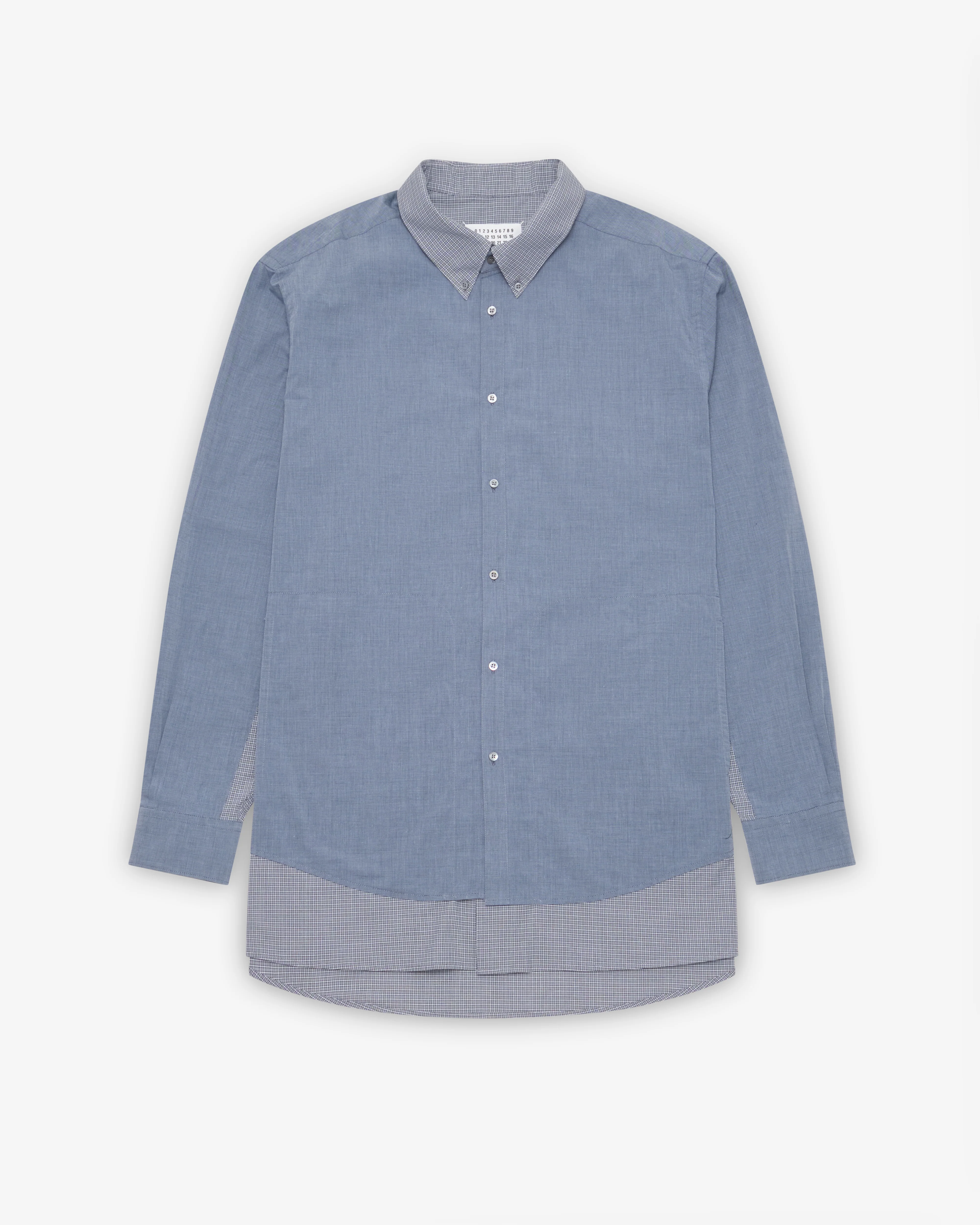 Maison Margiela - Men's Layered Button-Down Shirt - (Blue/Black)