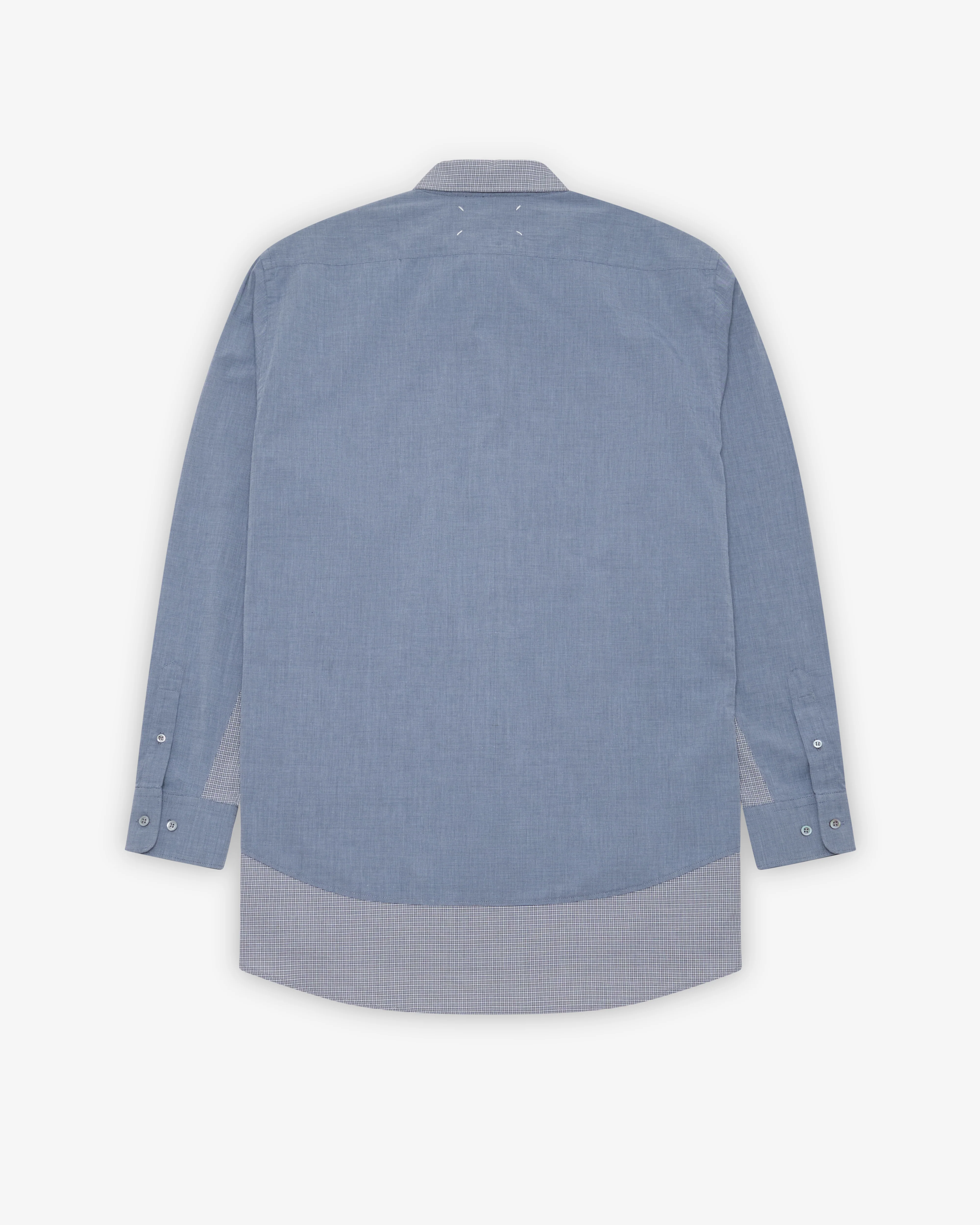 Maison Margiela - Men's Layered Button-Down Shirt - (Blue/Black)