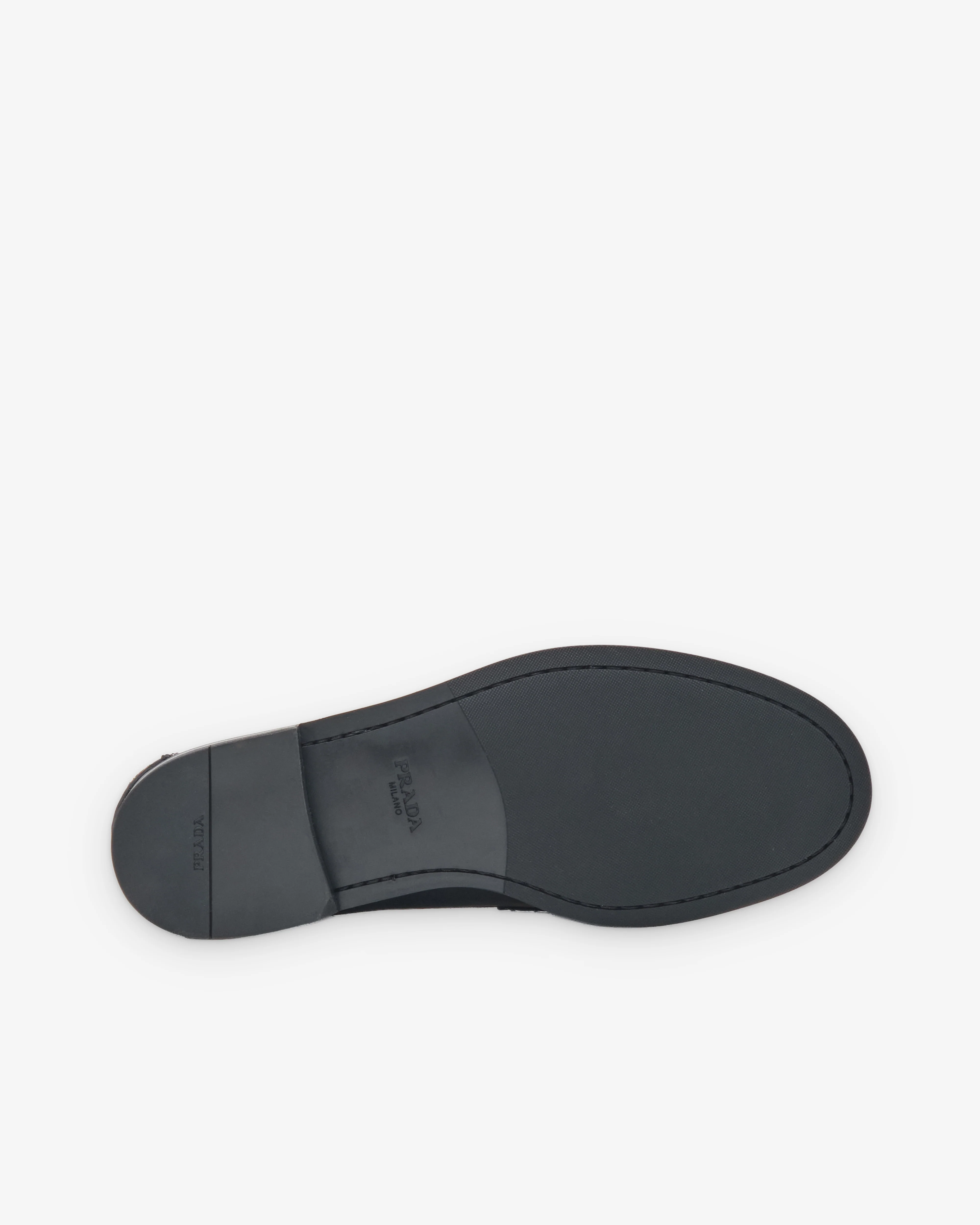 Prada - Men's Antiqued Leather Loafers - (Black/Tan)
