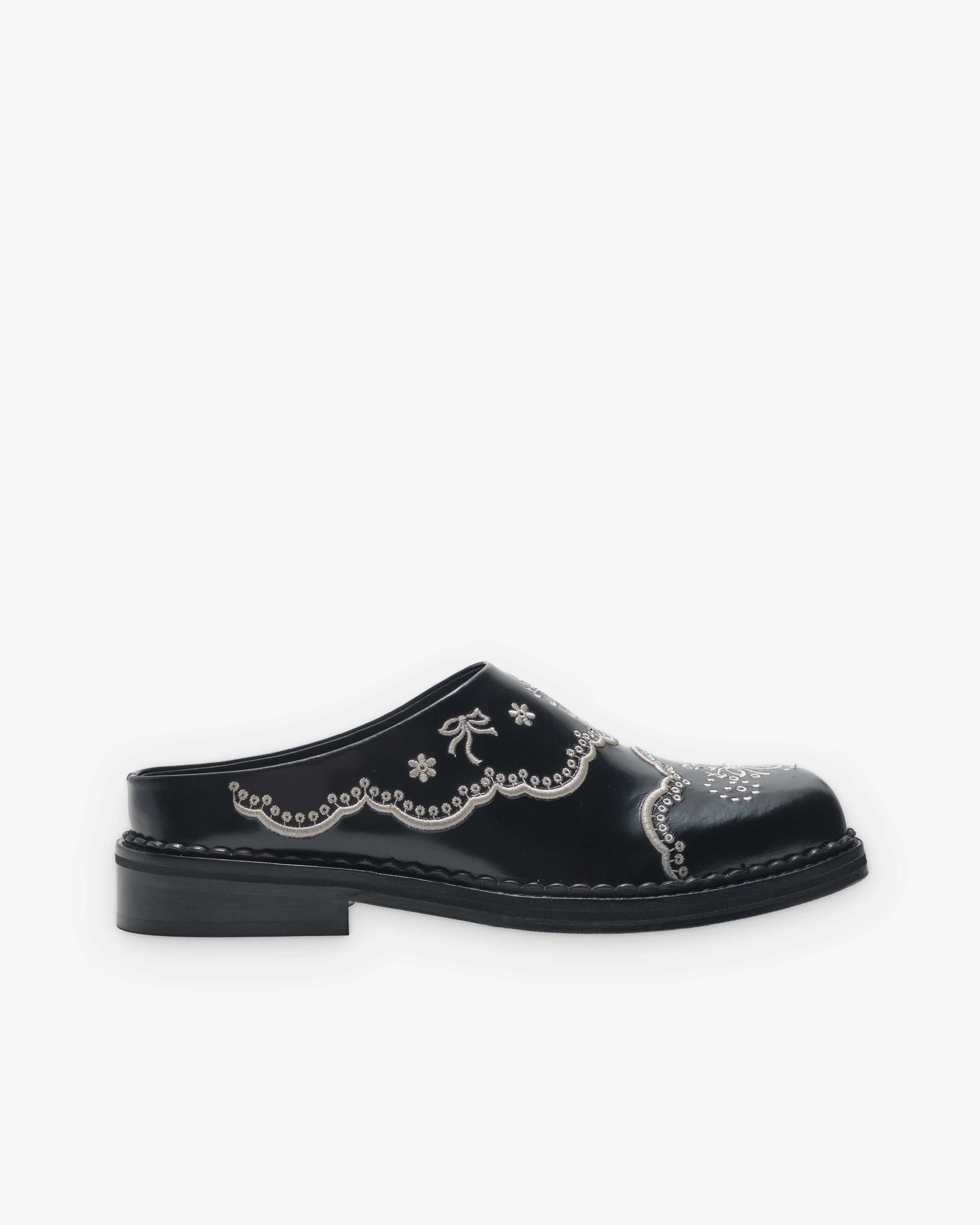 Simone Rocha - Men's Black Floral Lace Emboridered Mule - (Black)