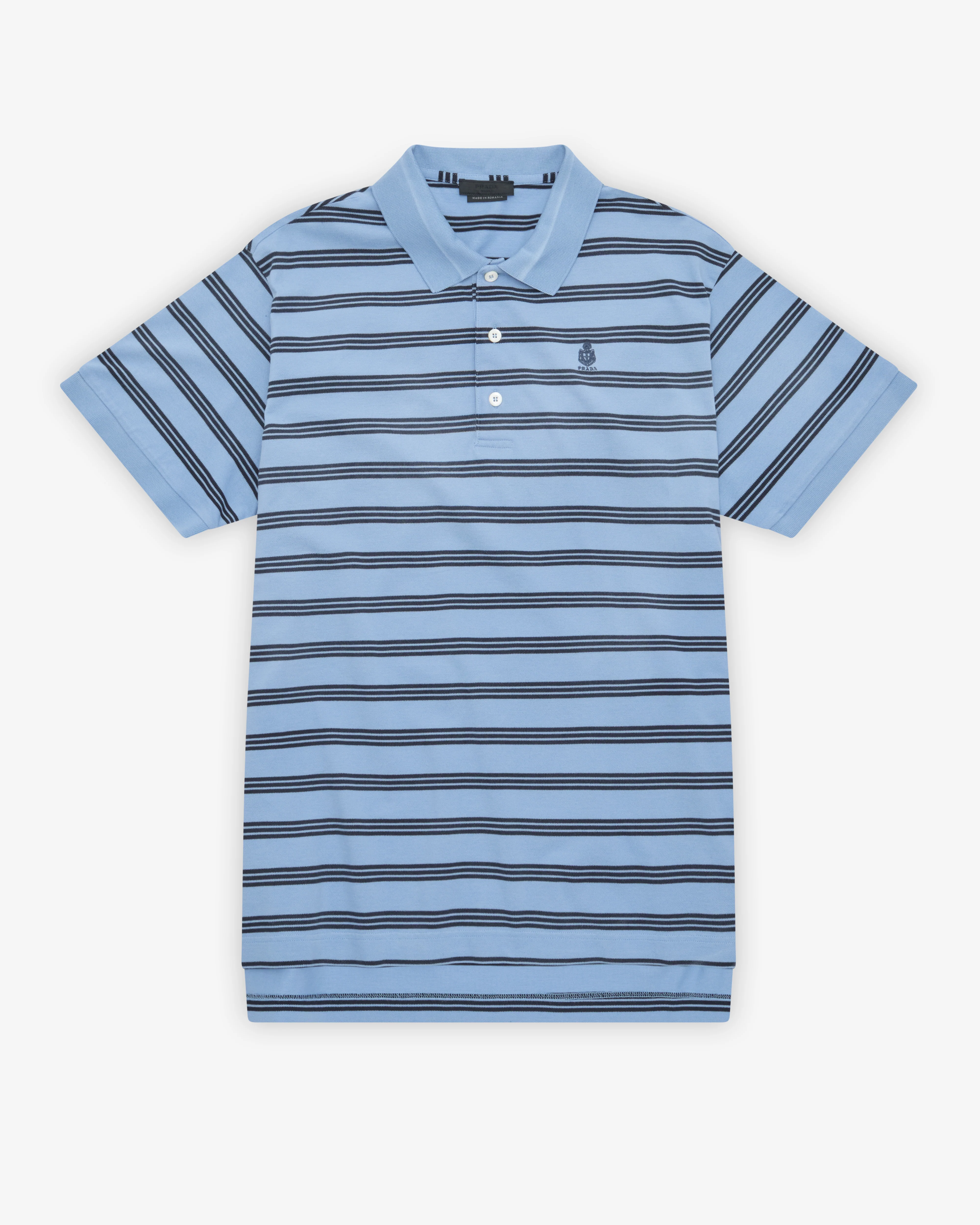 Prada - Men's Garment-Dyed Cotton Polo Shirt - (Periwinkle/Blue)