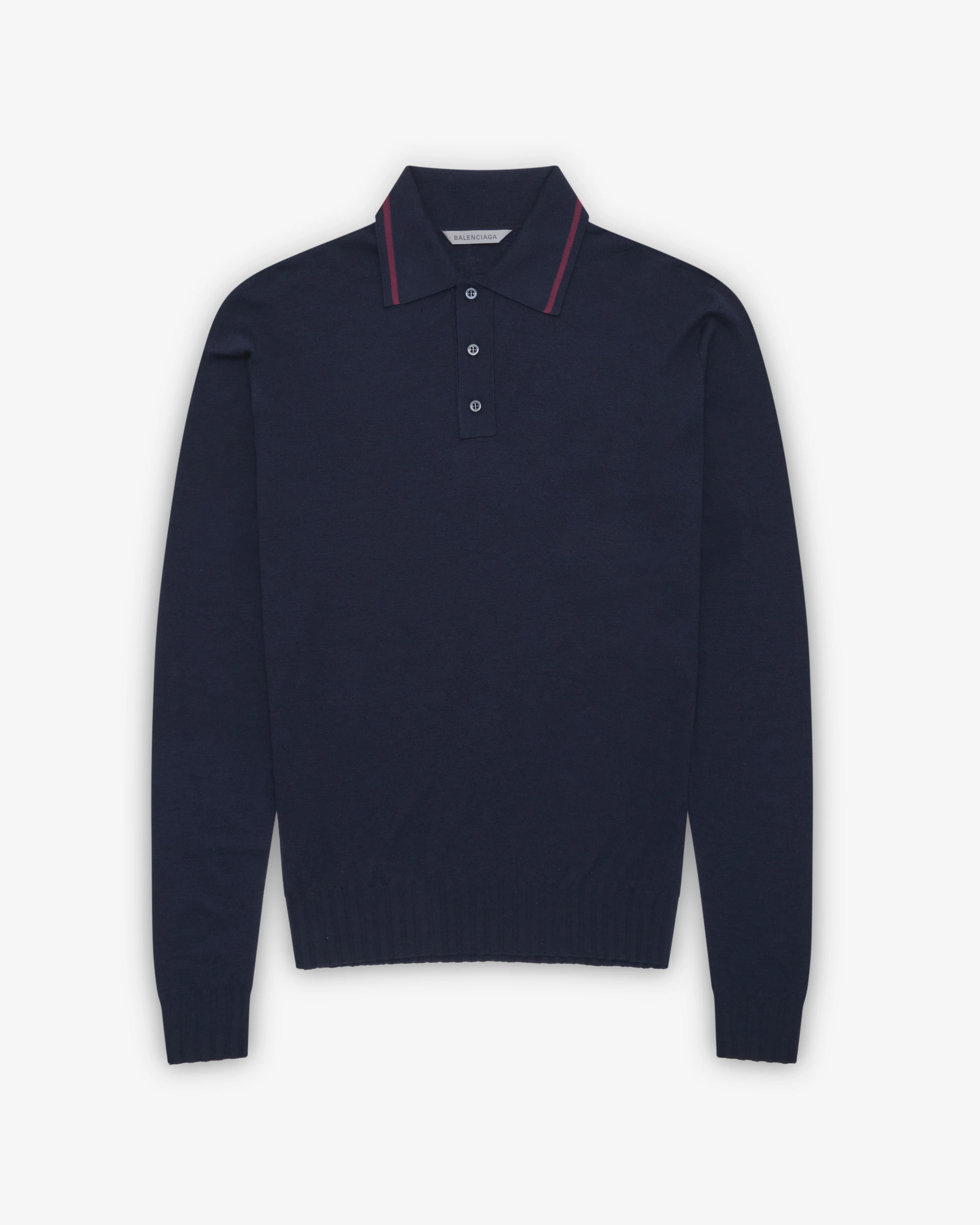 Balenciaga - Men's Knitted Long Sleeve Polo - (Navy)