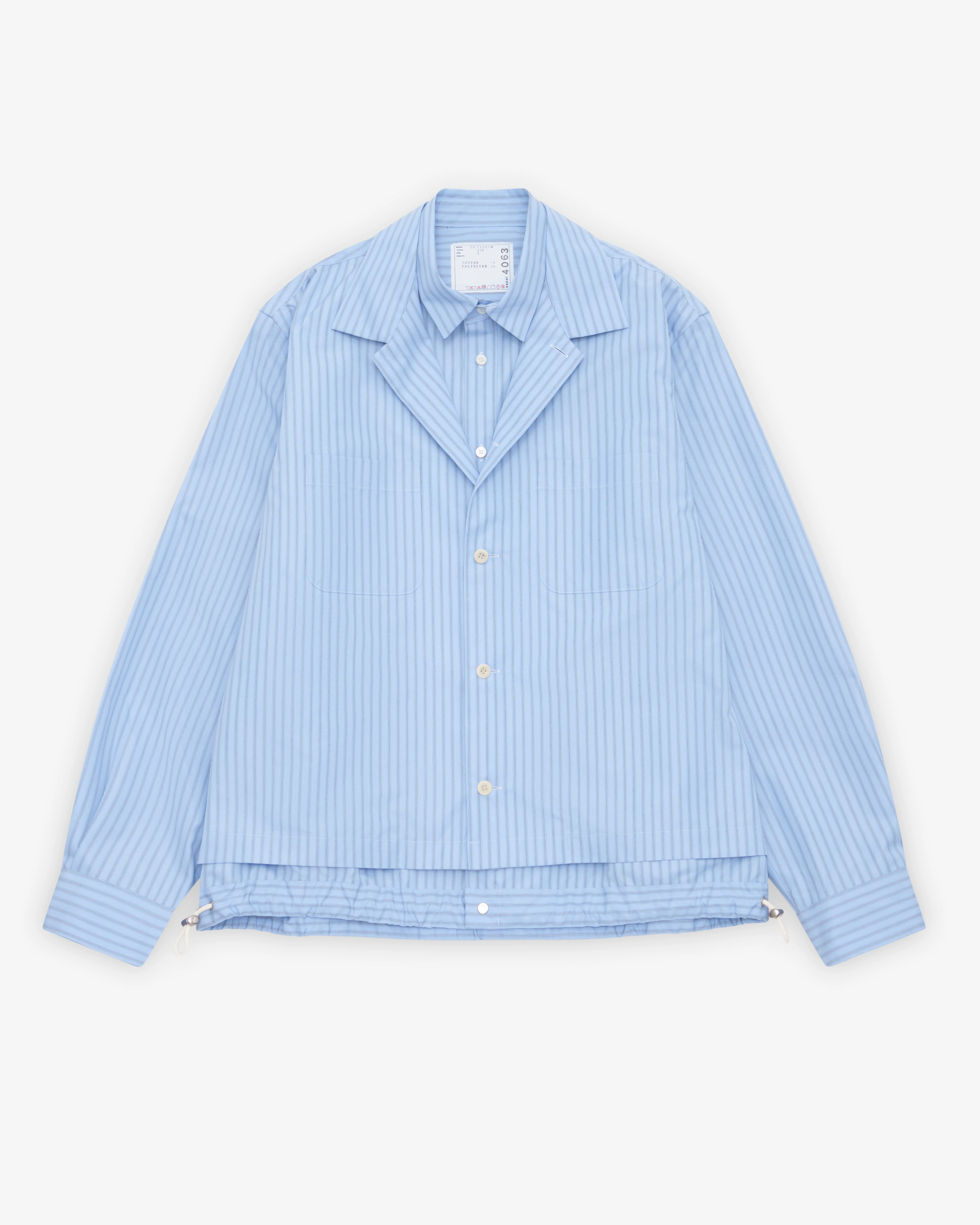 Sacai - Men's Poplin Shirt - (Light Blue Stripe)