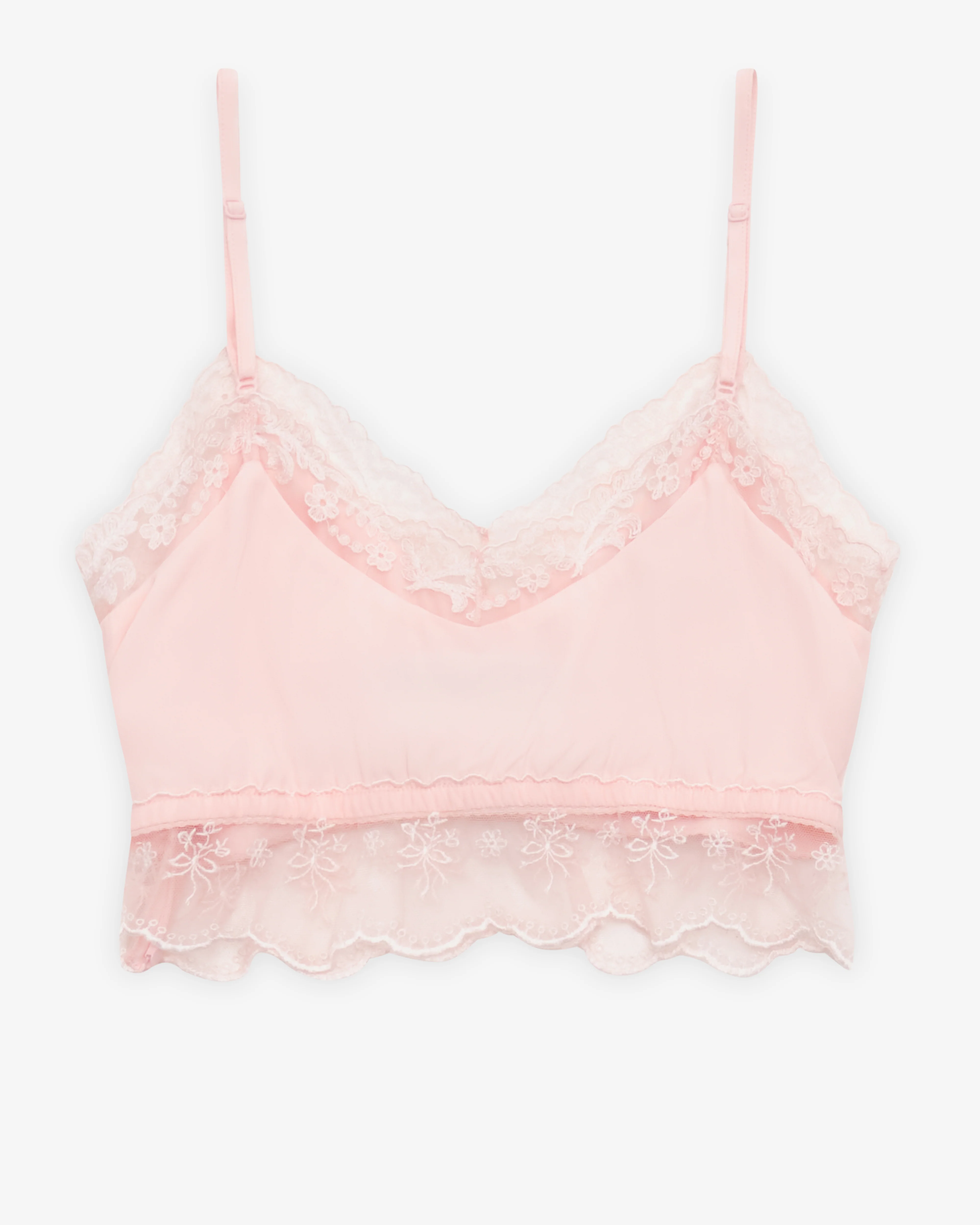 Simone Rocha - Women's Lace Trim Negligee Bralette - (Soft Pink)