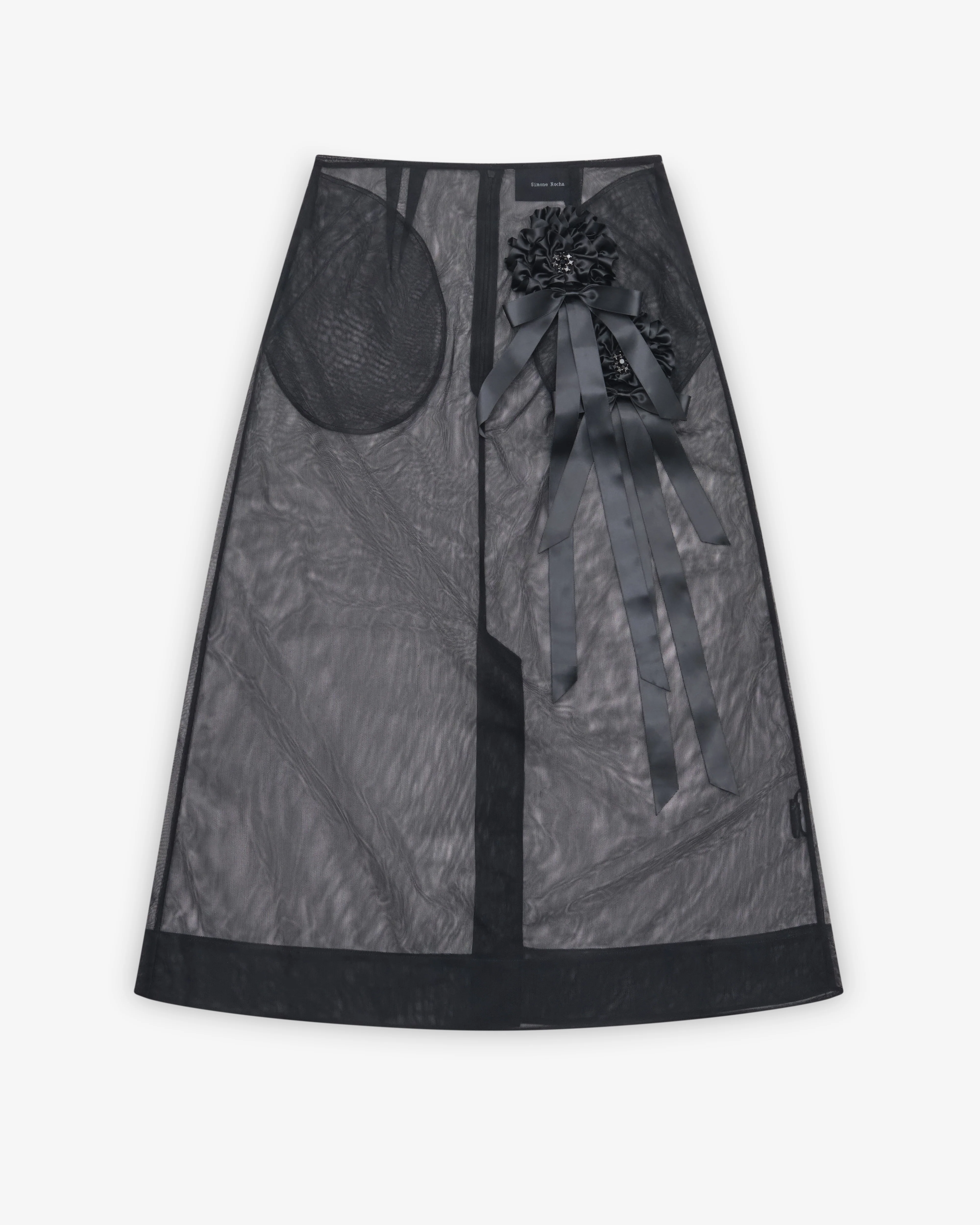 Simone Rocha - Women's Ribbon Rosette Ripple Skirt - (Black)