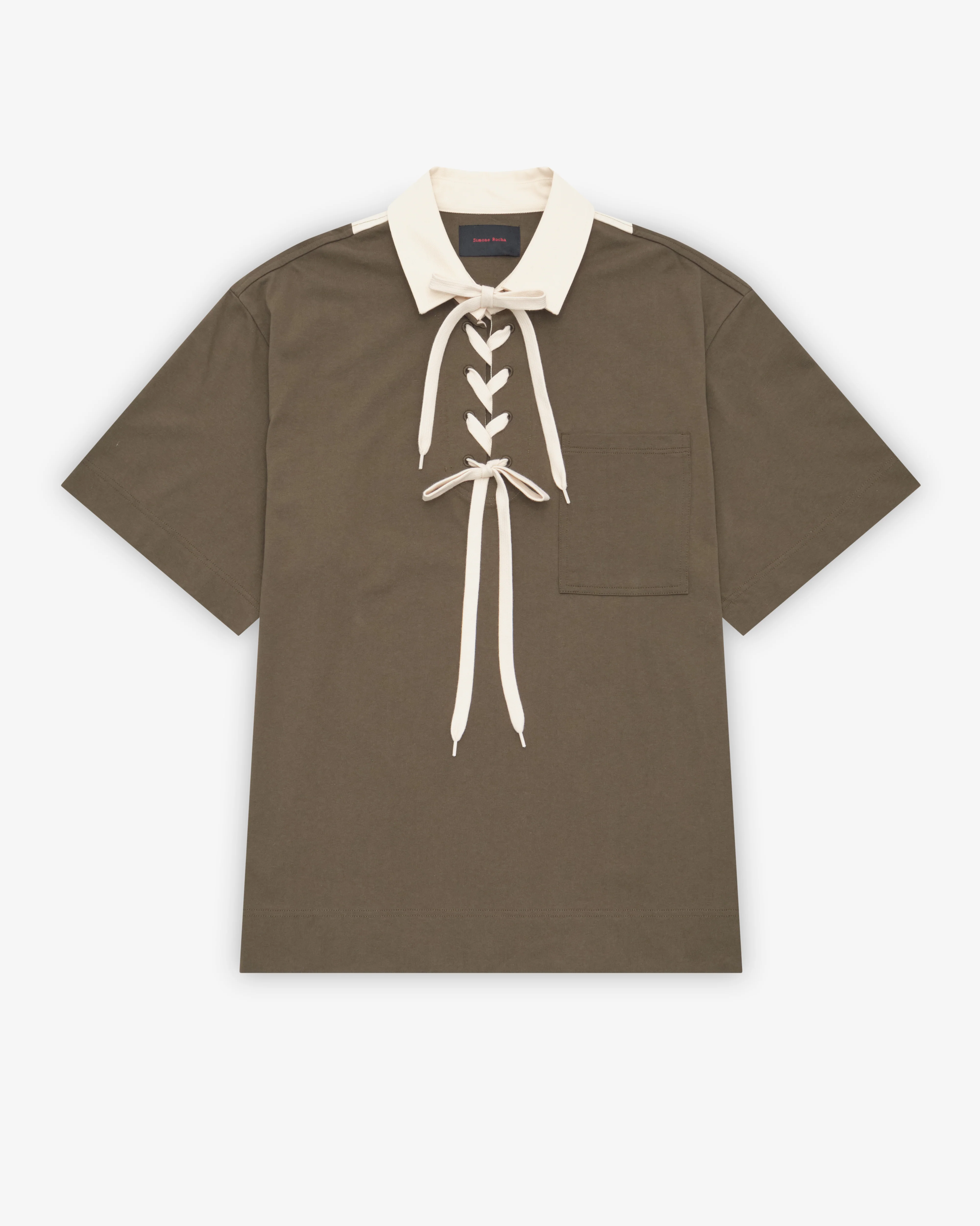 Simone Rocha - Men's Lace Up Rugby Polo - (Khaki)