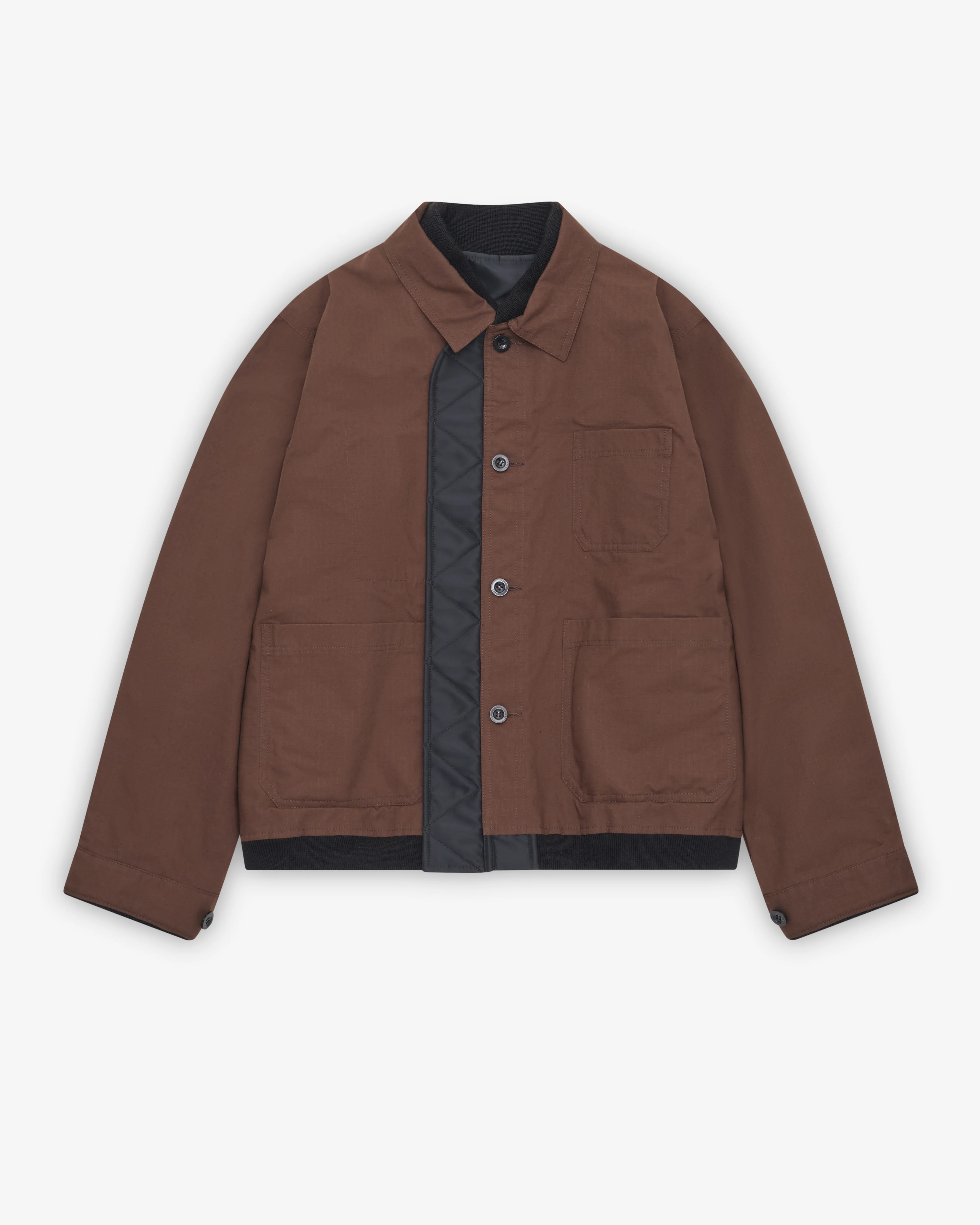 Sacai - Men's Nylon Twill X Rip Stop Reversible Jacket - (Brown/Black)