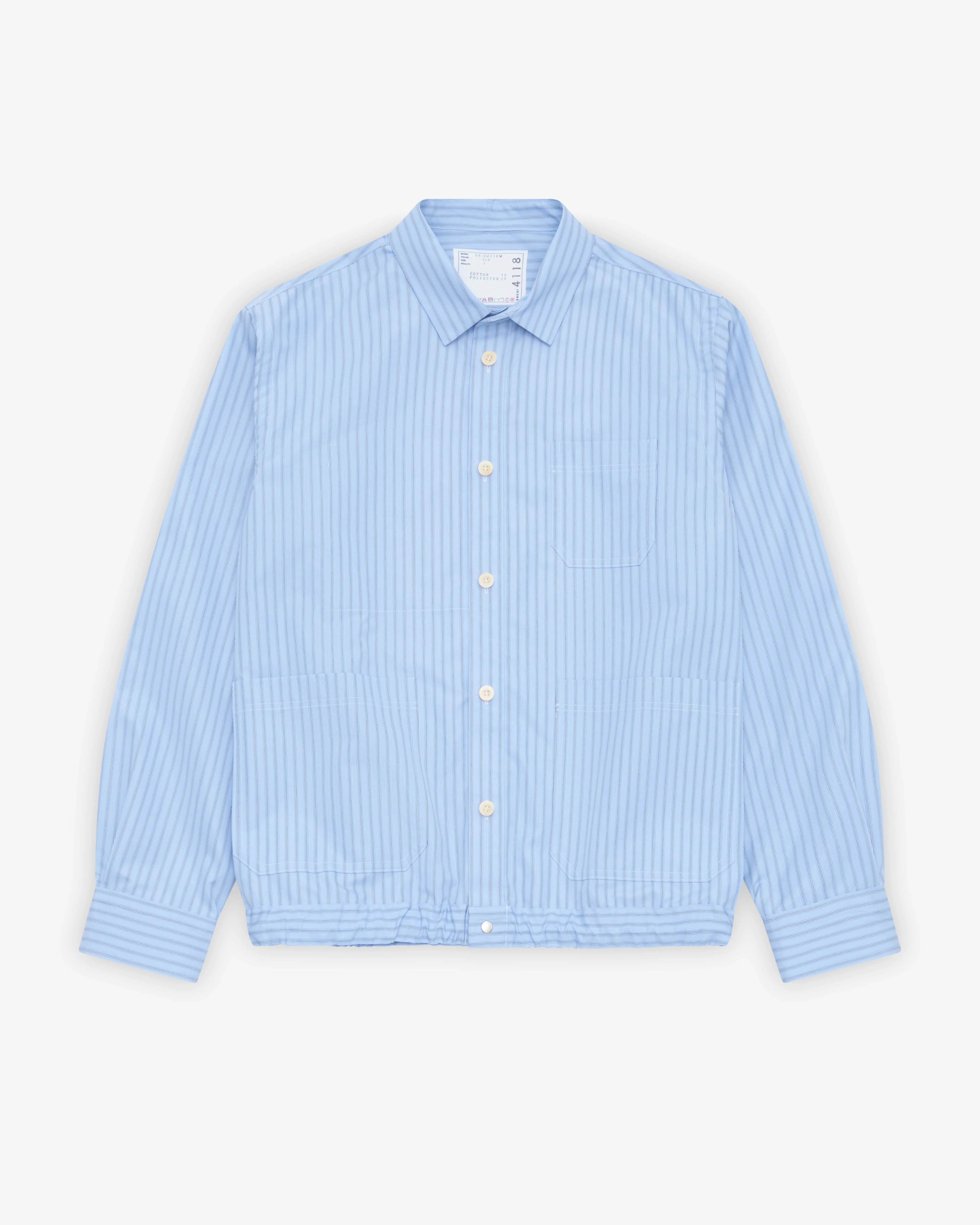 Sacai - Men's Poplin Shirt - (Light Blue Stripe)