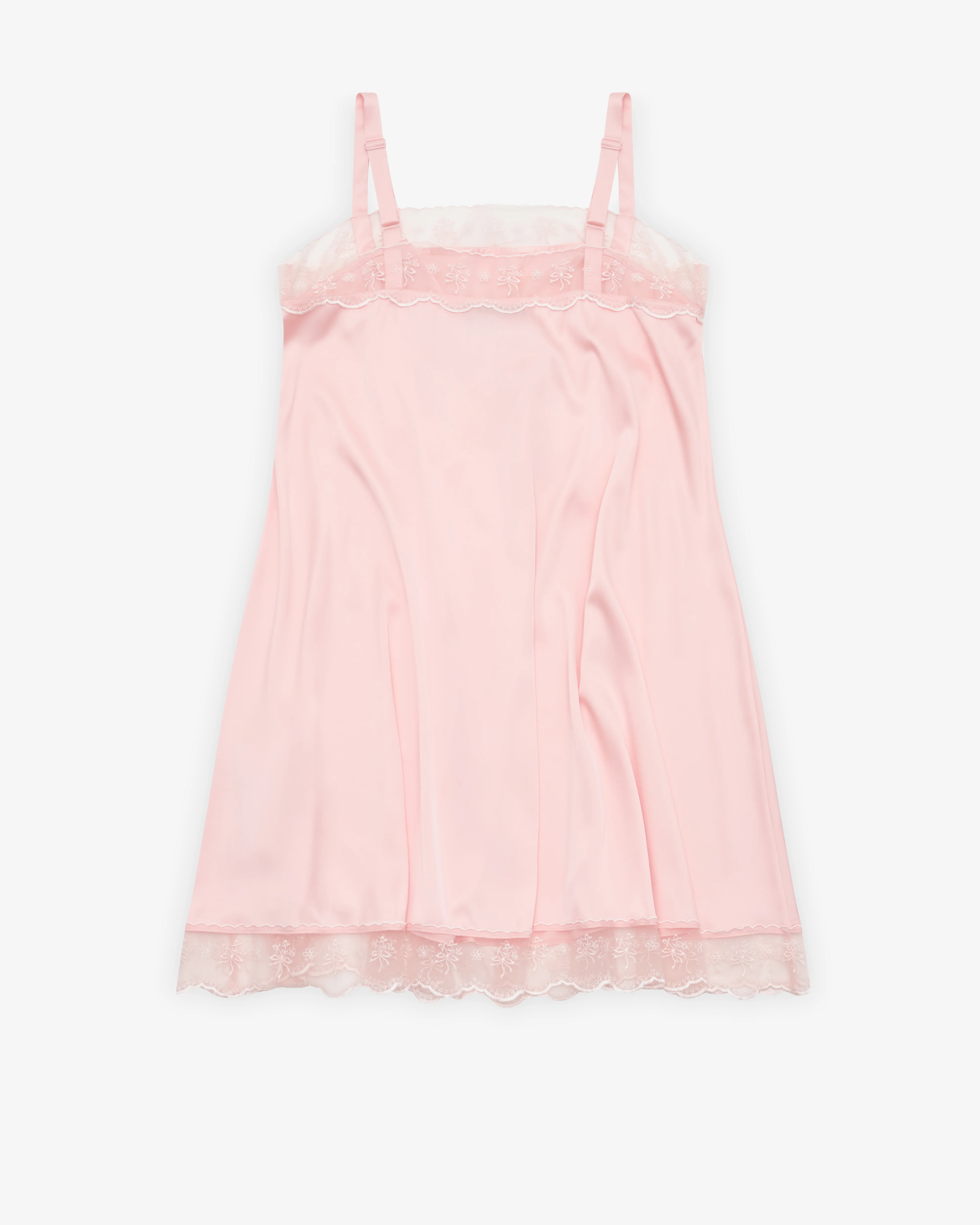 Simone Rocha - Women's Mini Square Neck Lace Trim Dress - (Soft Pink)
