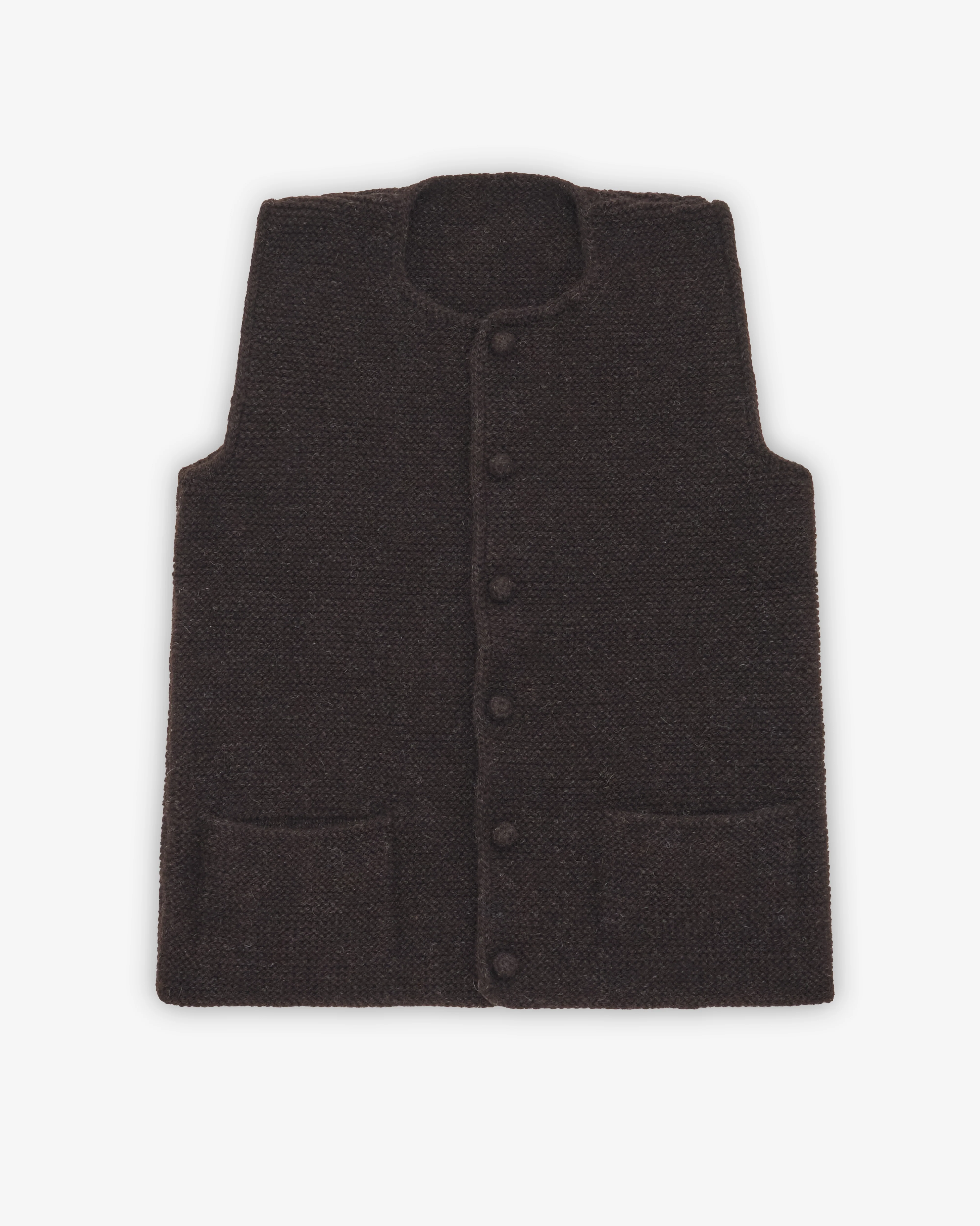 Daniela Gregis - Women's Hand Knitted Vest - (Dark Brown)