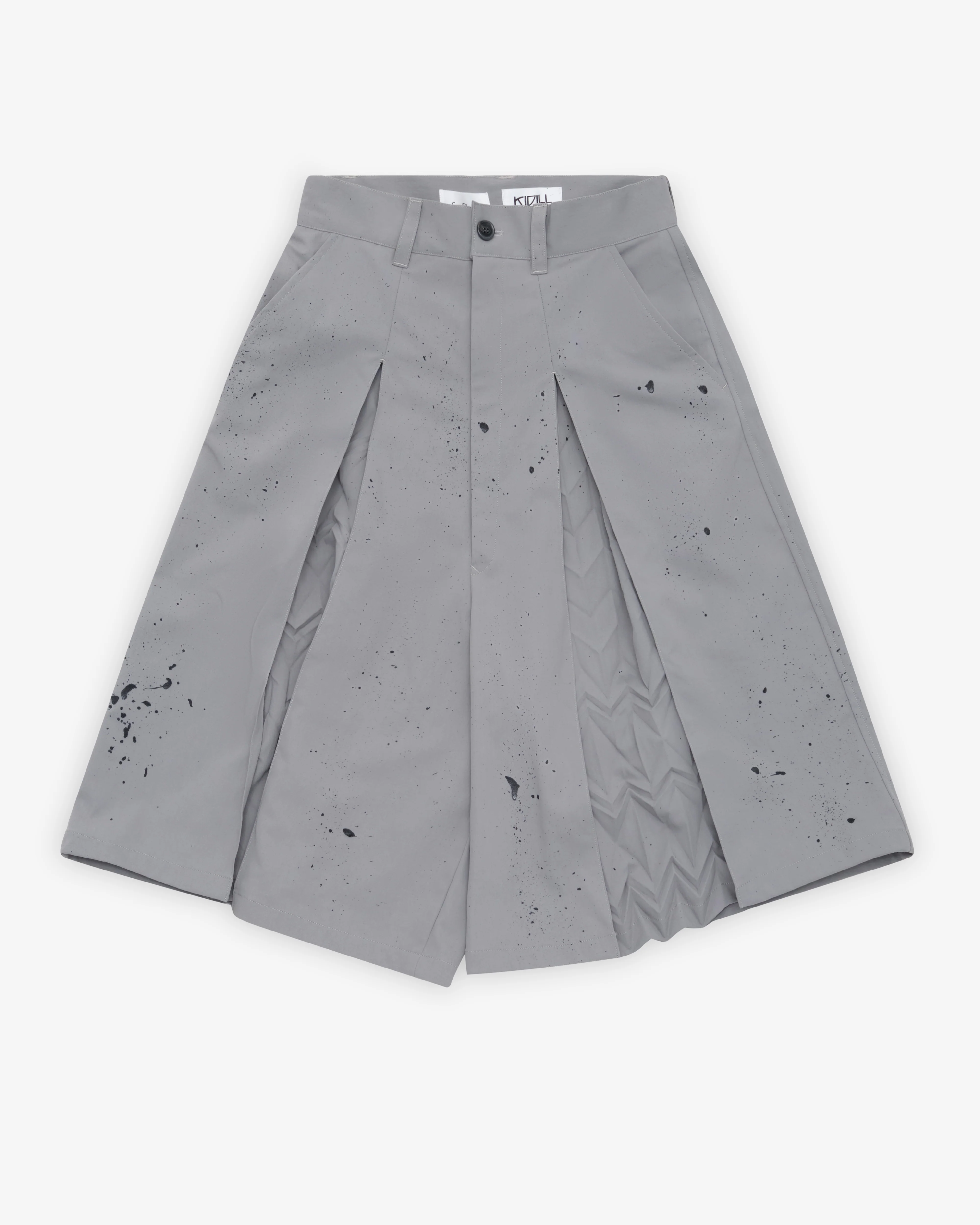 Kidill - Men's Herringbone Pleats Pants - (Grey)