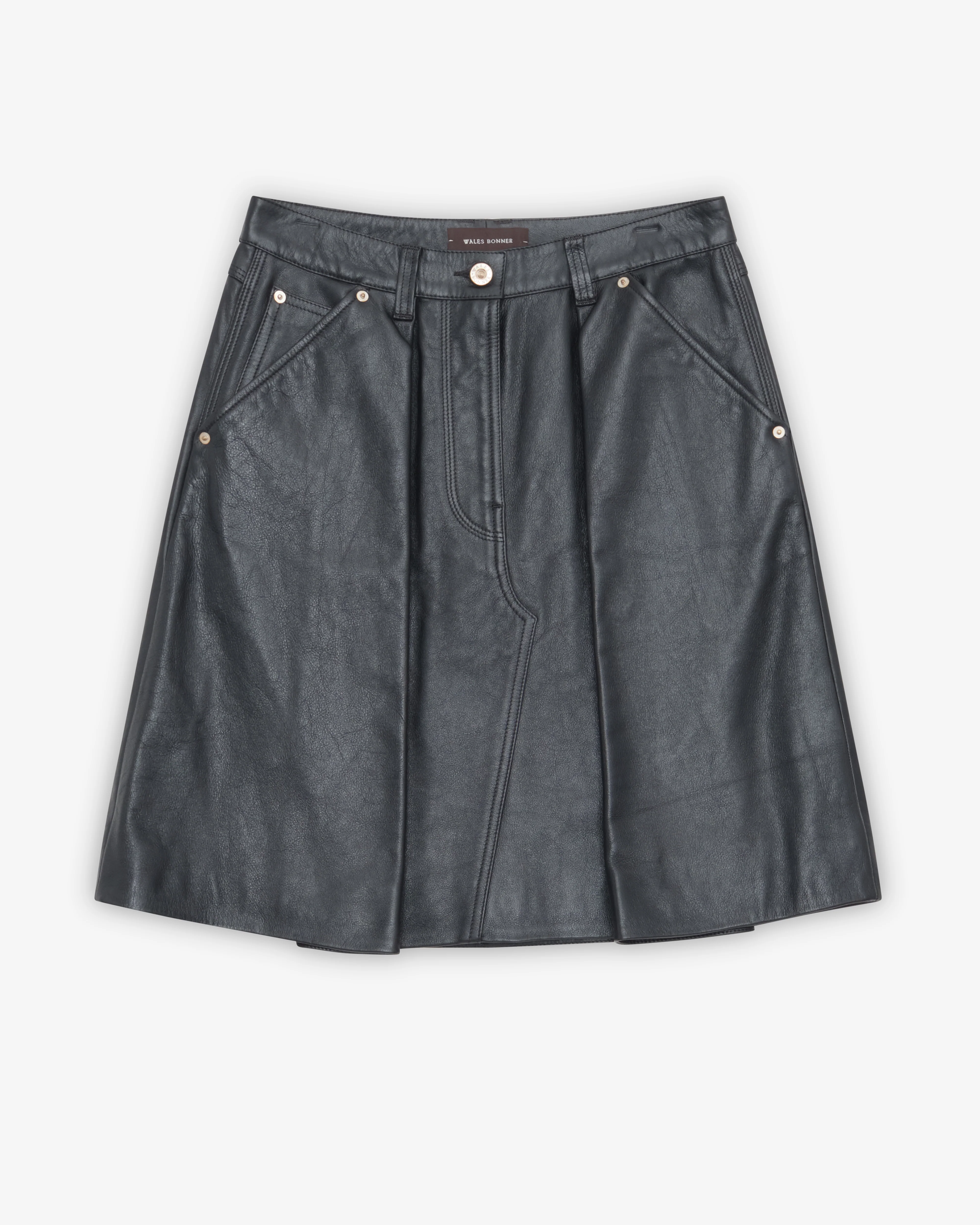 Wales Bonner - Women's Construct Leather Skirt - (Black)