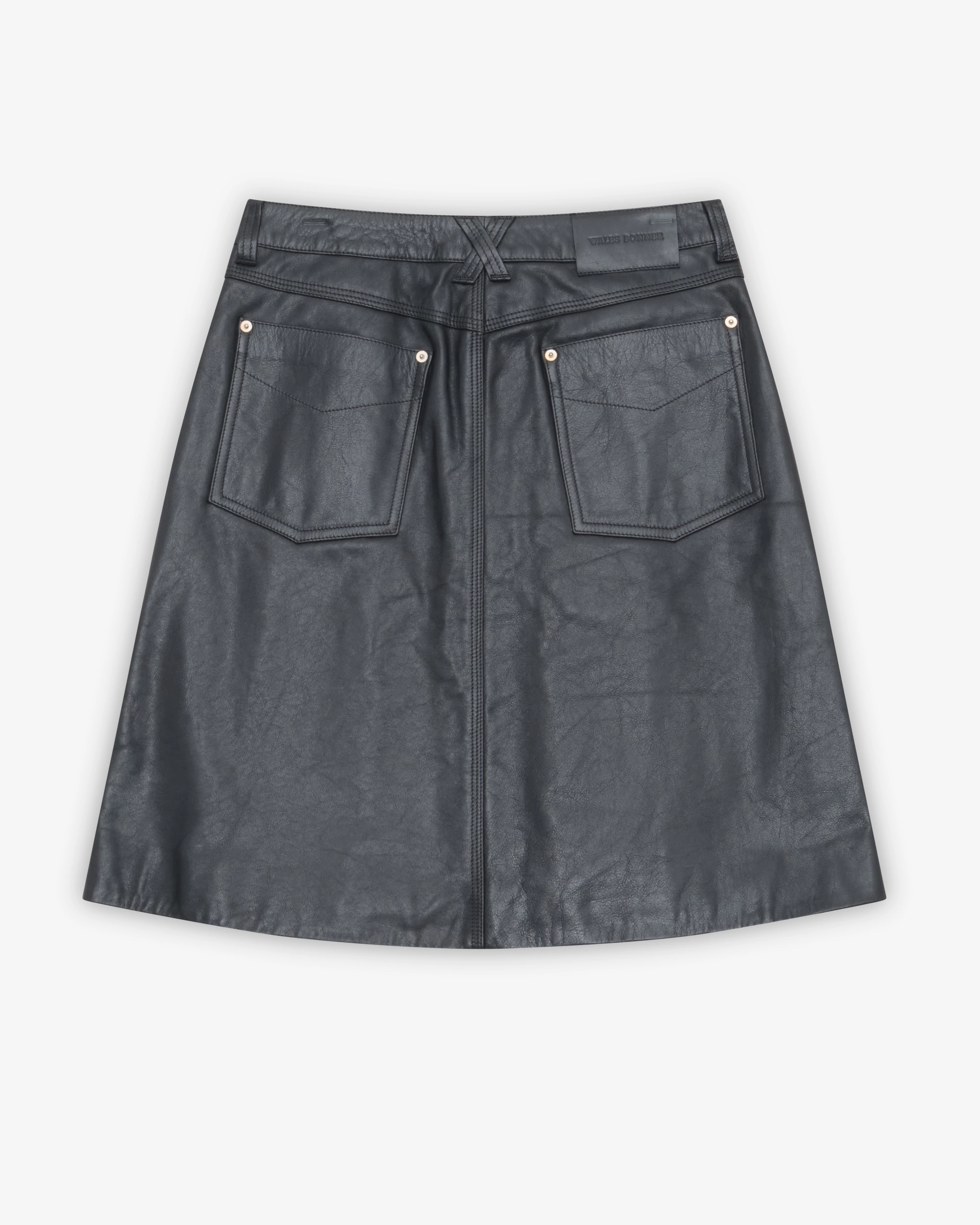 Wales Bonner - Women's Construct Leather Skirt - (Black)