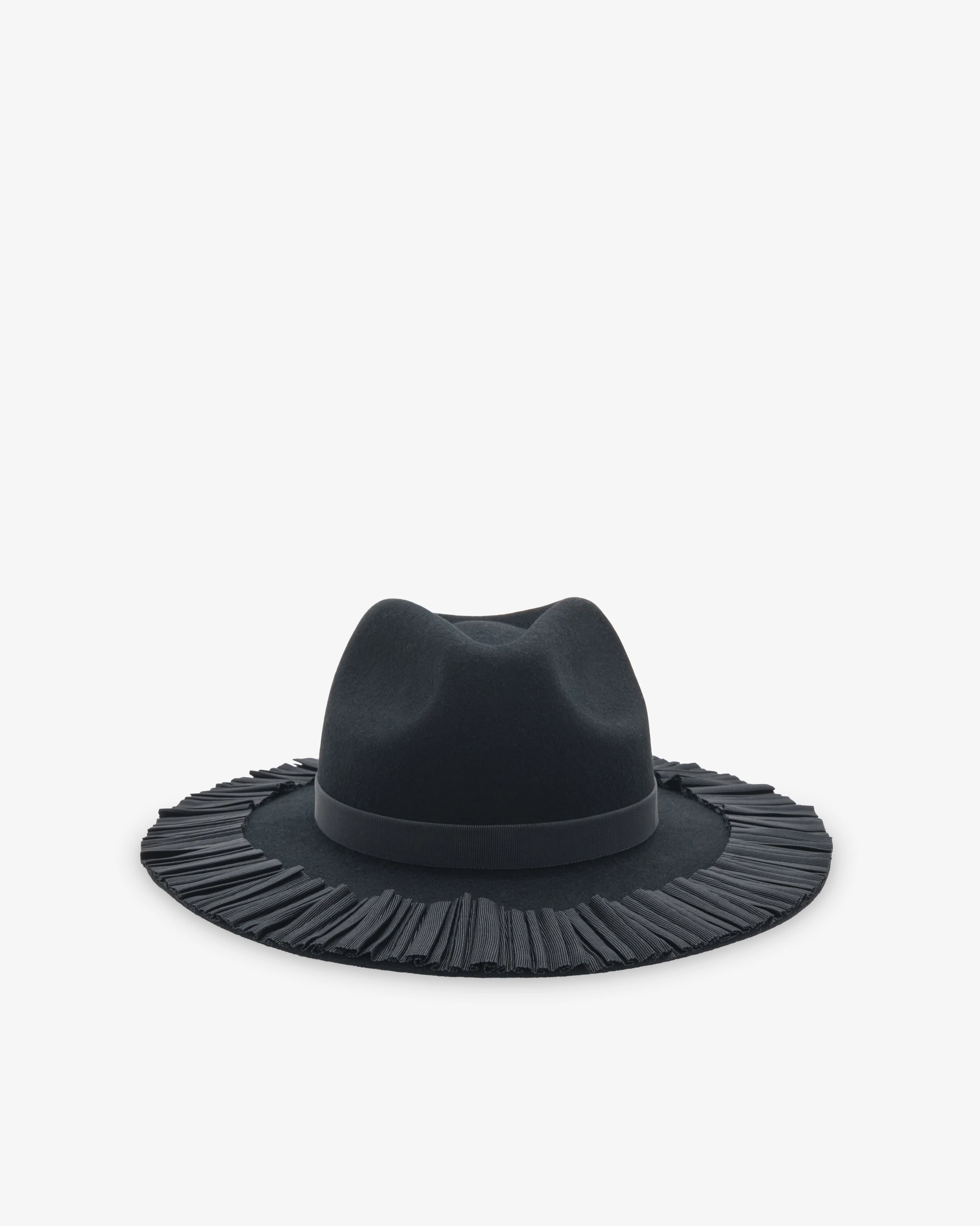 Stephen Jones - Women's Kiel Pleated Petersham Trilby - (Black)