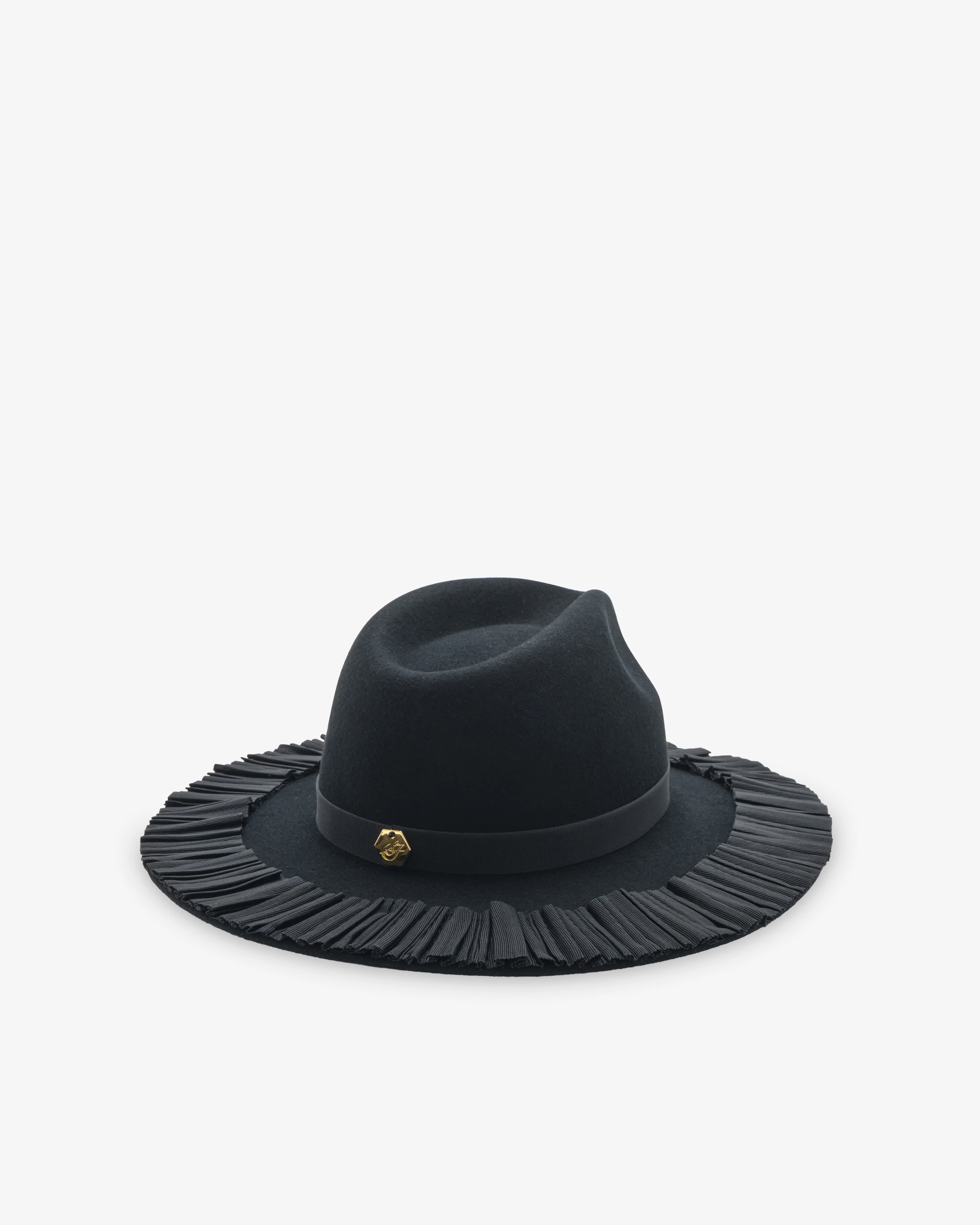 Stephen Jones - Women's Kiel Pleated Petersham Trilby - (Black)