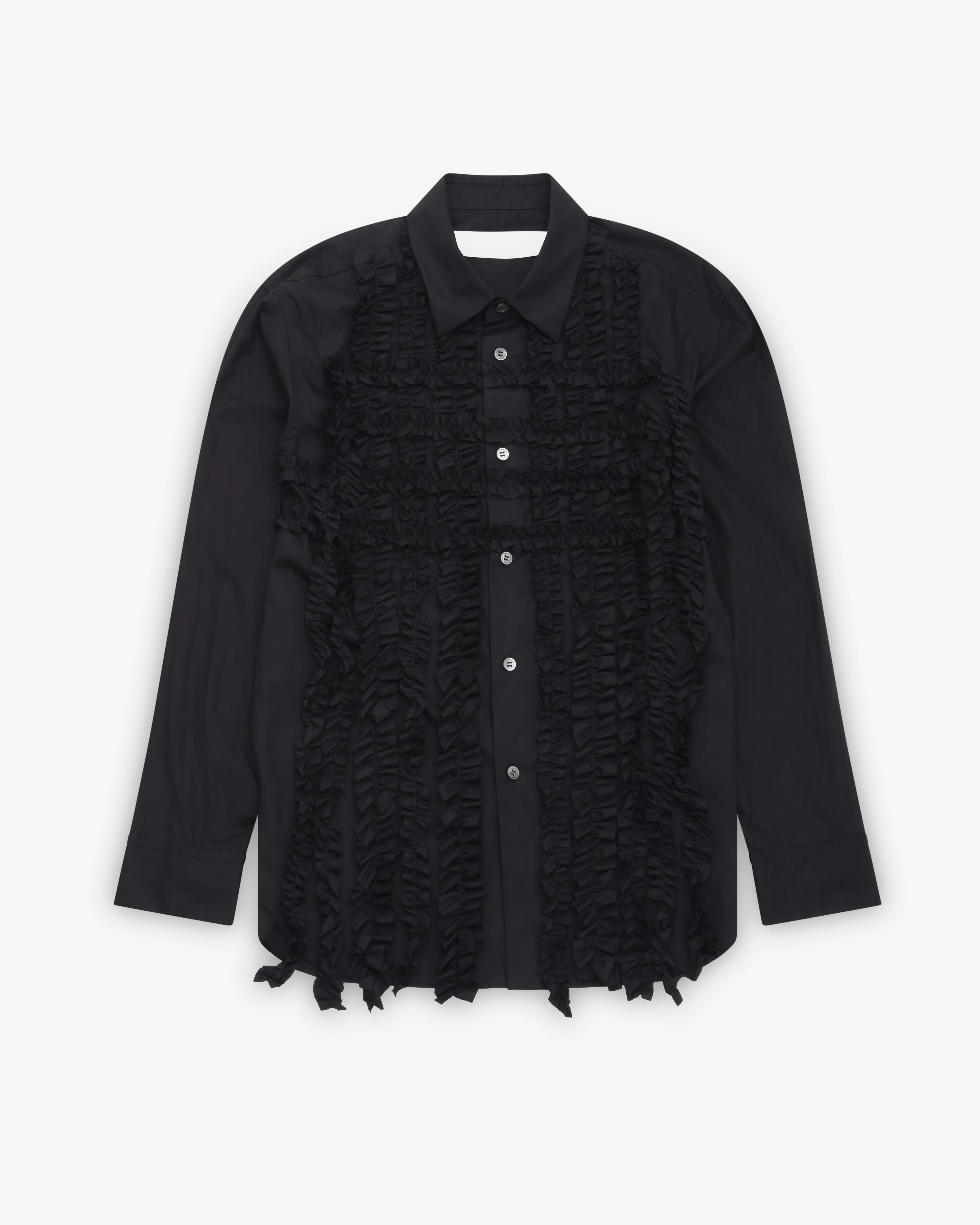 Tao - Women's Ruffle Button Down Shirt - (Black)
