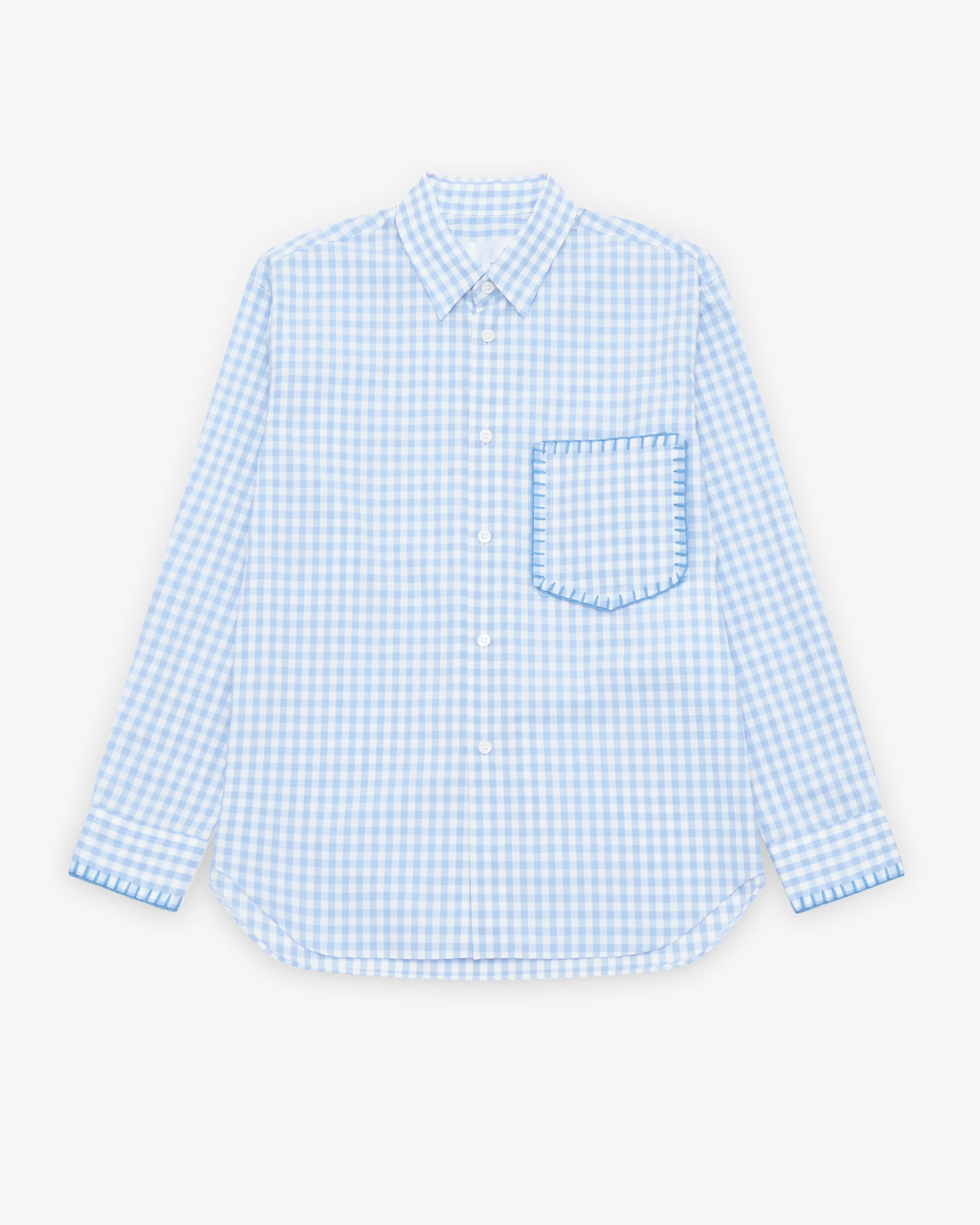 Tao - Women's Gingham Blouse - (Sax/White)