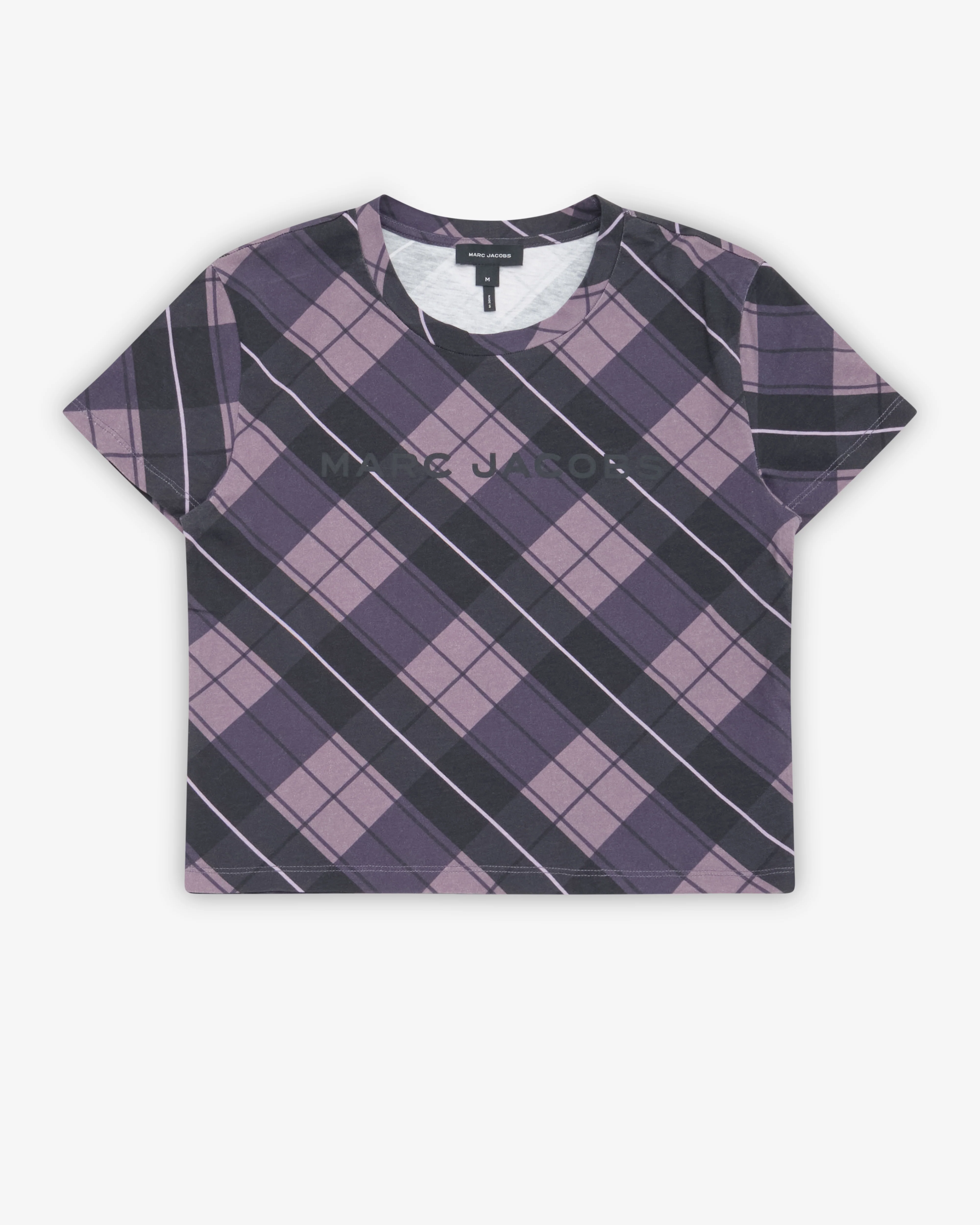 Marc Jacobs - Women's Plaid Logo Baby Tee - (Purple)