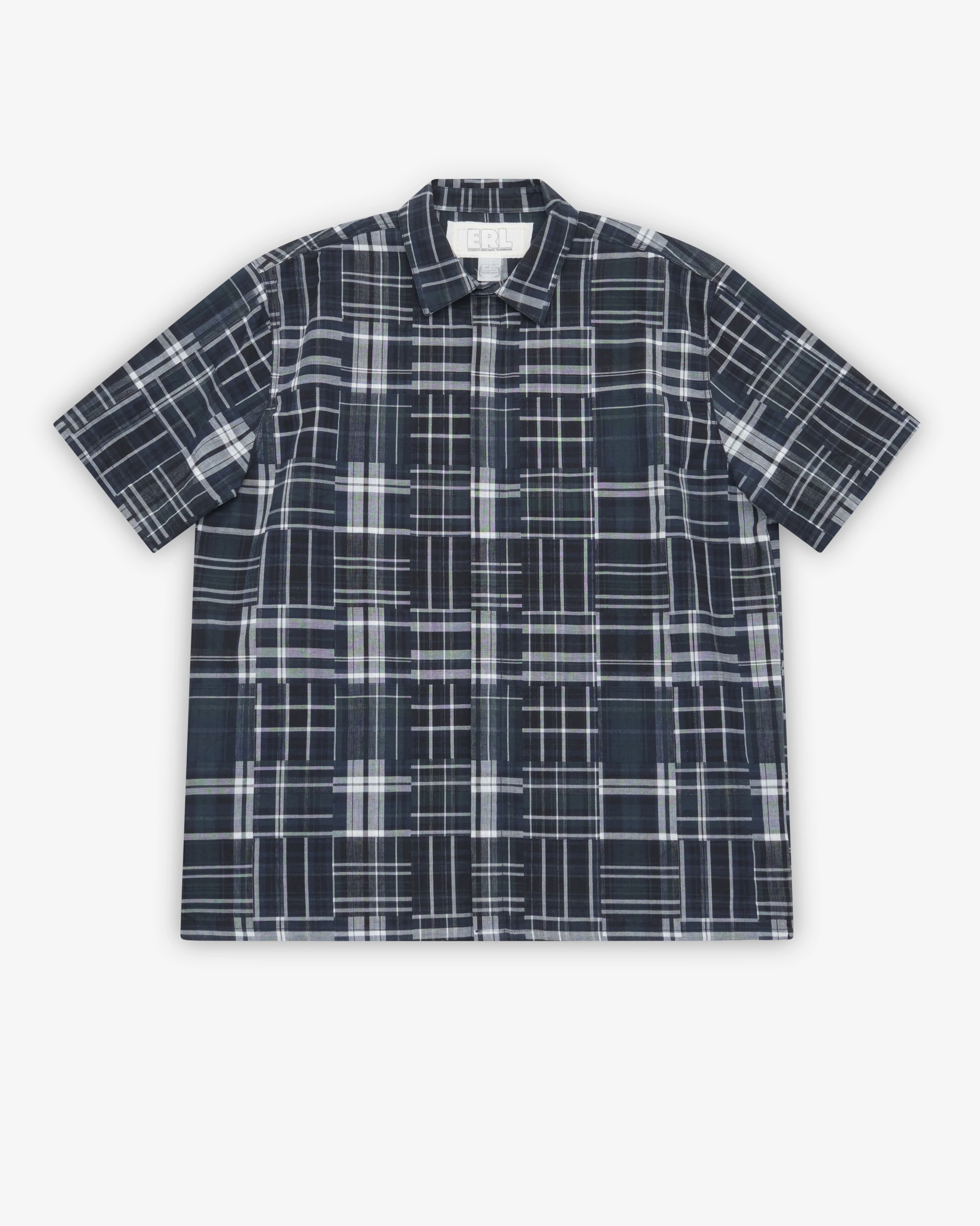 ERL - Men's Plaid Short Sleeved Shirt - (Black)