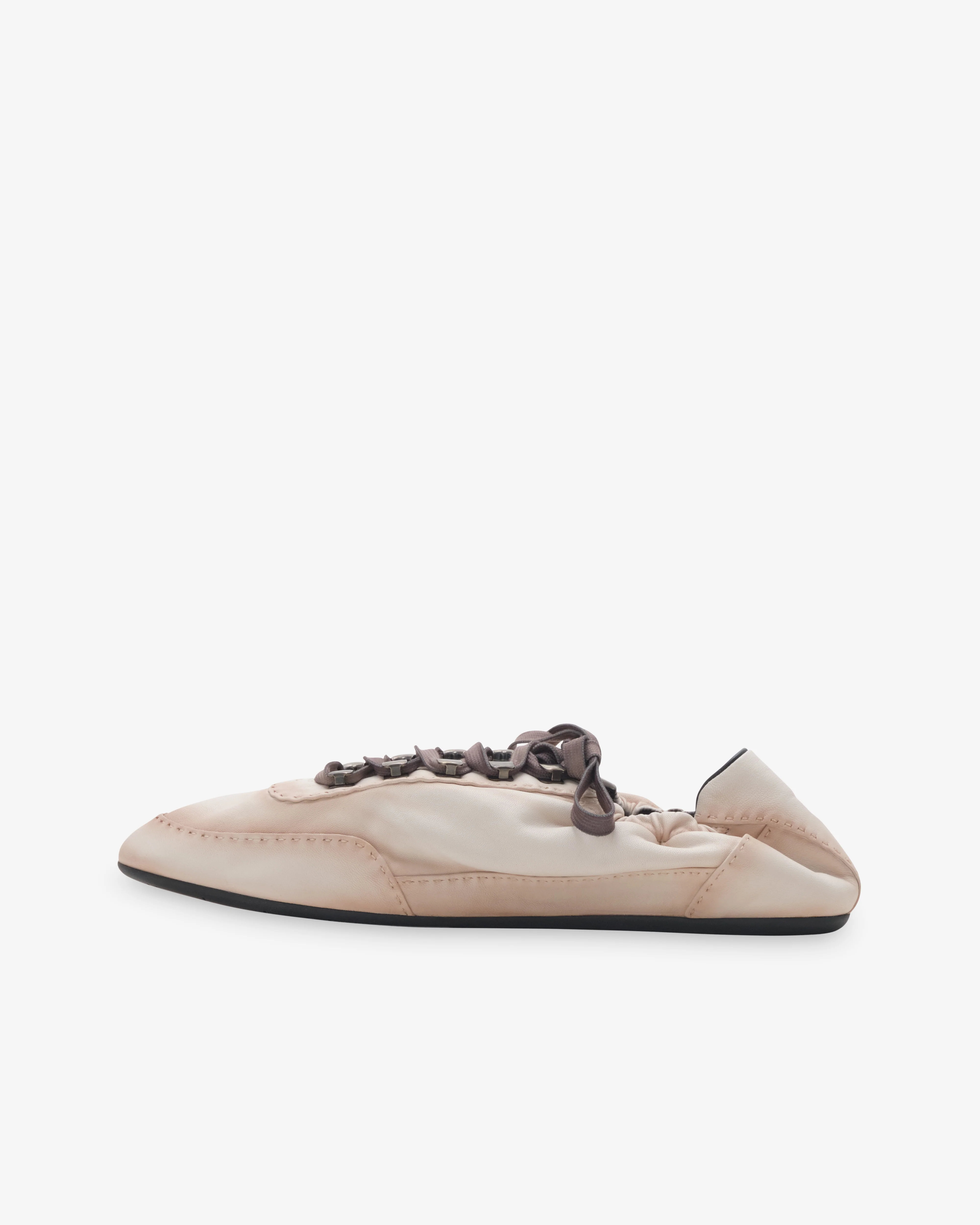 Prada - Men's Collapse Antiqued Nappa Leather Sneakers - (Chalk White)