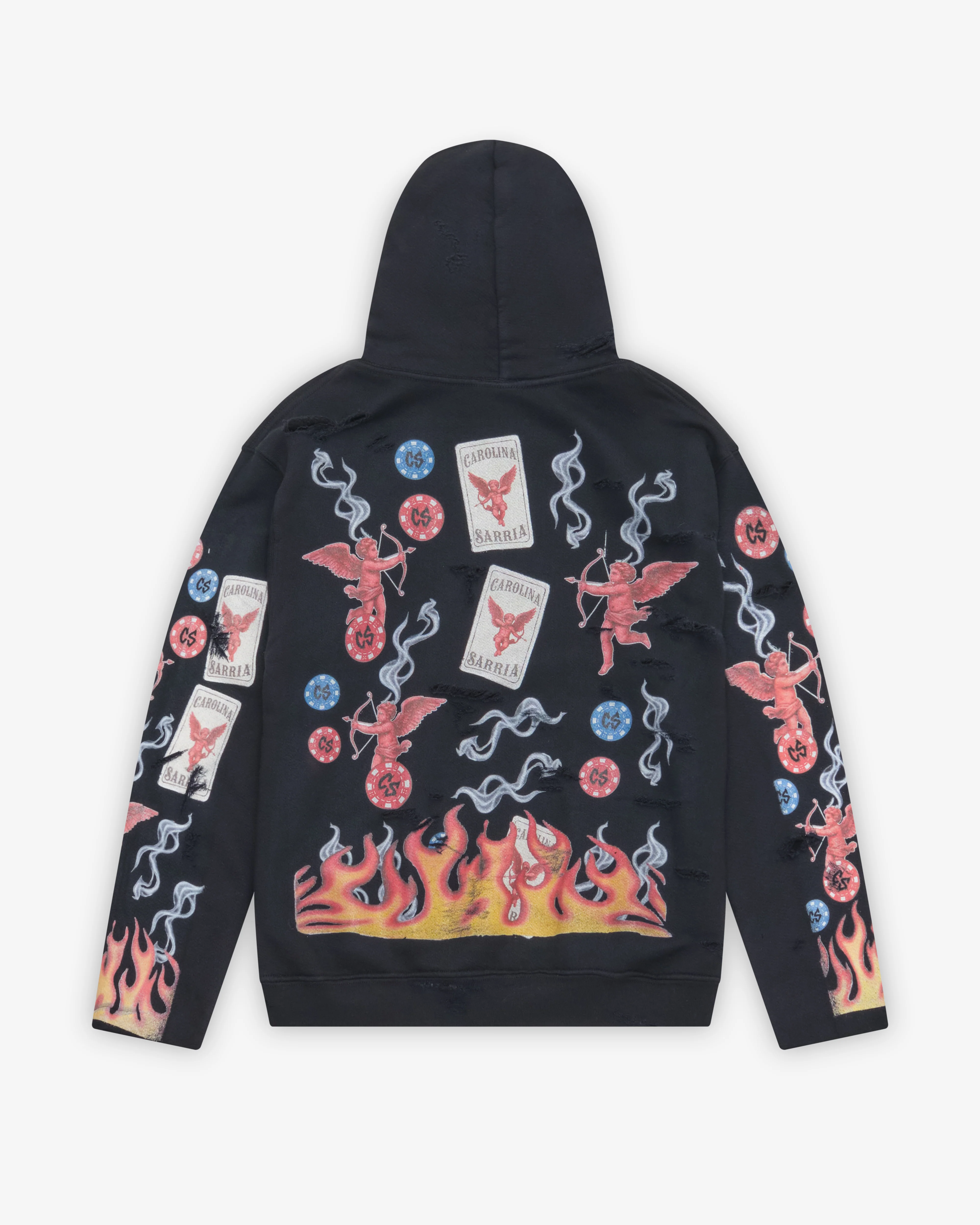 Carolina Sarria - Men's Cupido Poker Hoodie - (Black)