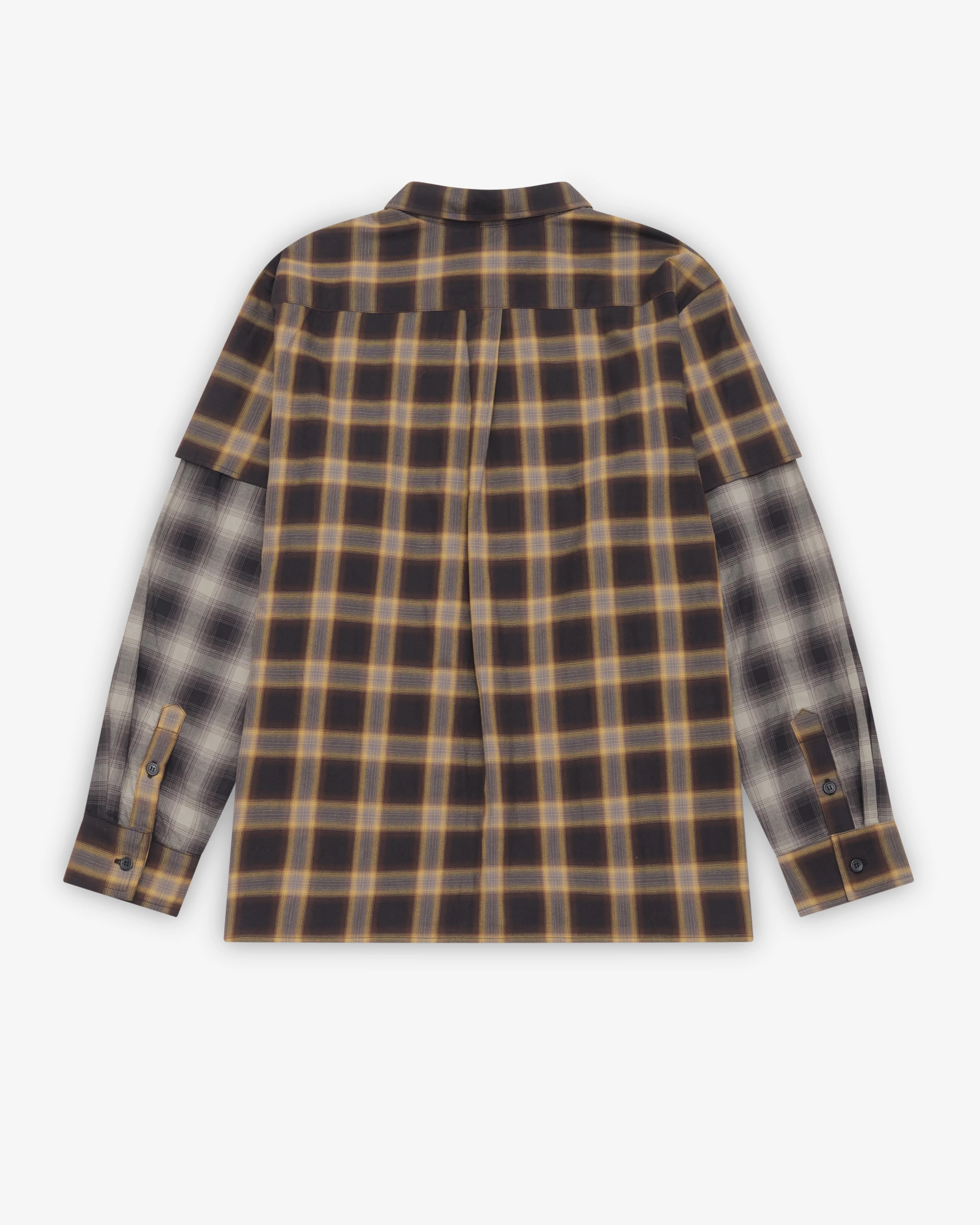 Westfall - Men's Plaid Layered Shirt - (Brown)
