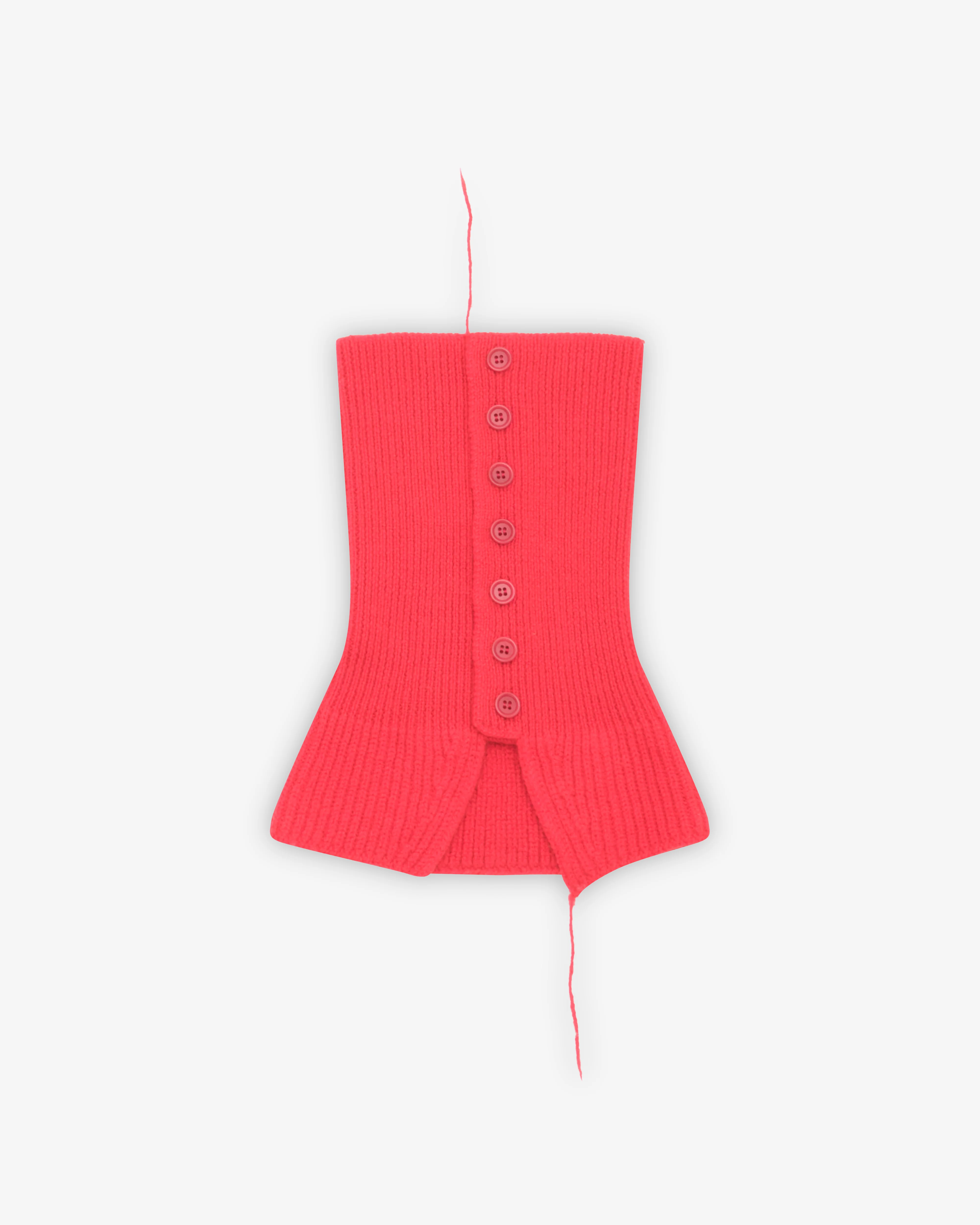 Sonia Carrasco - Women's Buttoned Up Knit Collar - (Red)