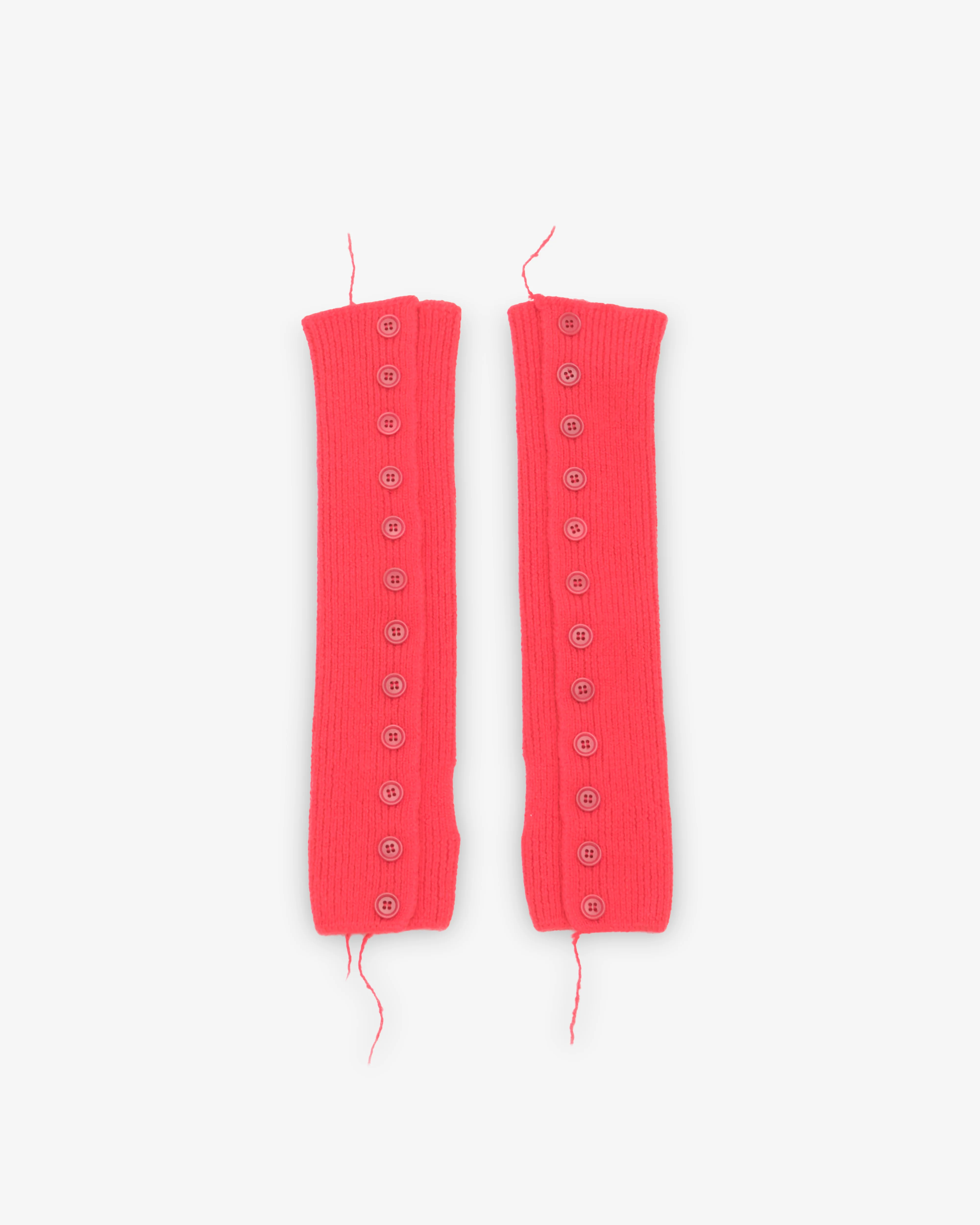 Sonia Carrasco - Women's Knitted Buttoned Mittens - (Red)