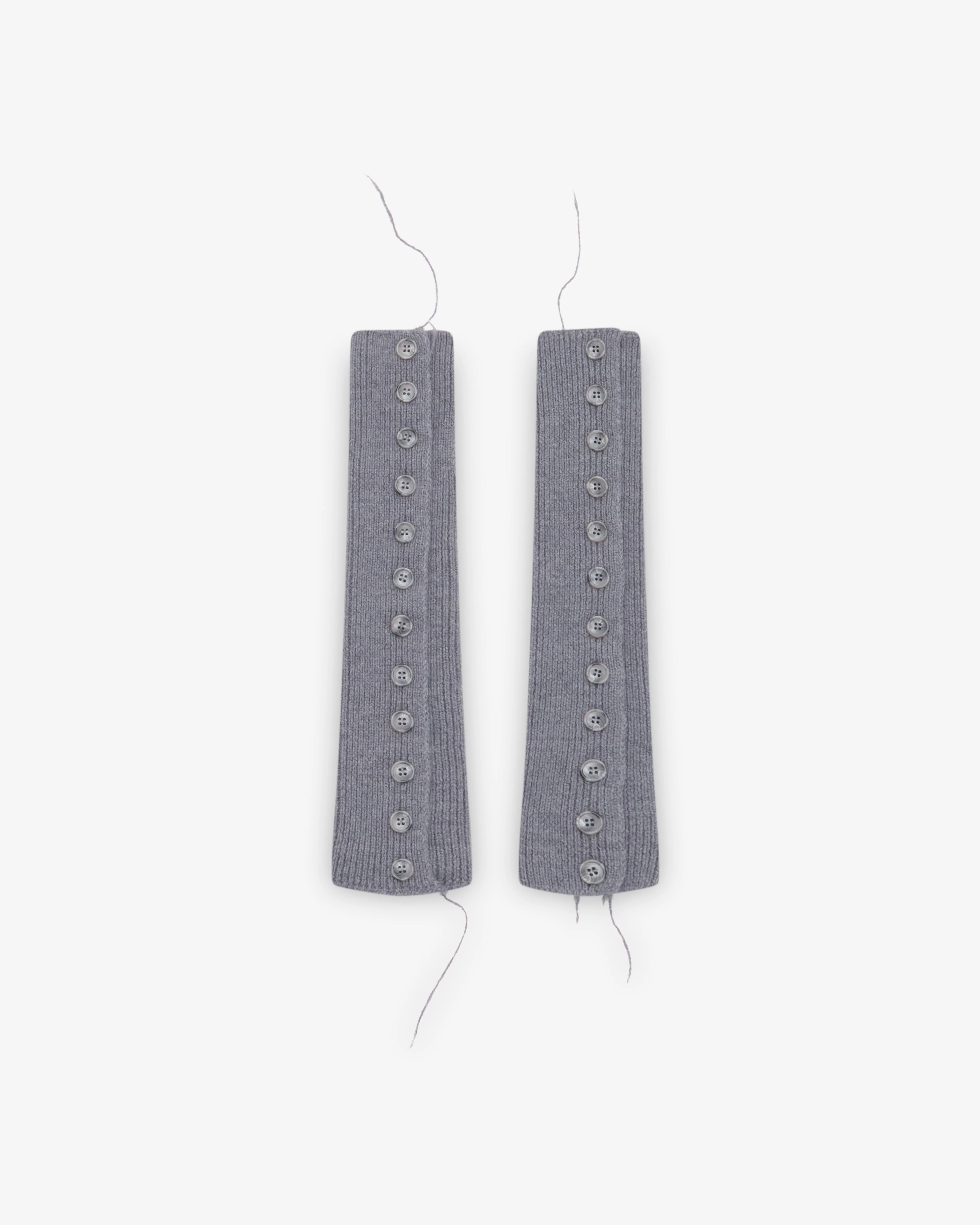 Sonia Carrasco - Women's Knitted Buttoned Mittens - (Grey)