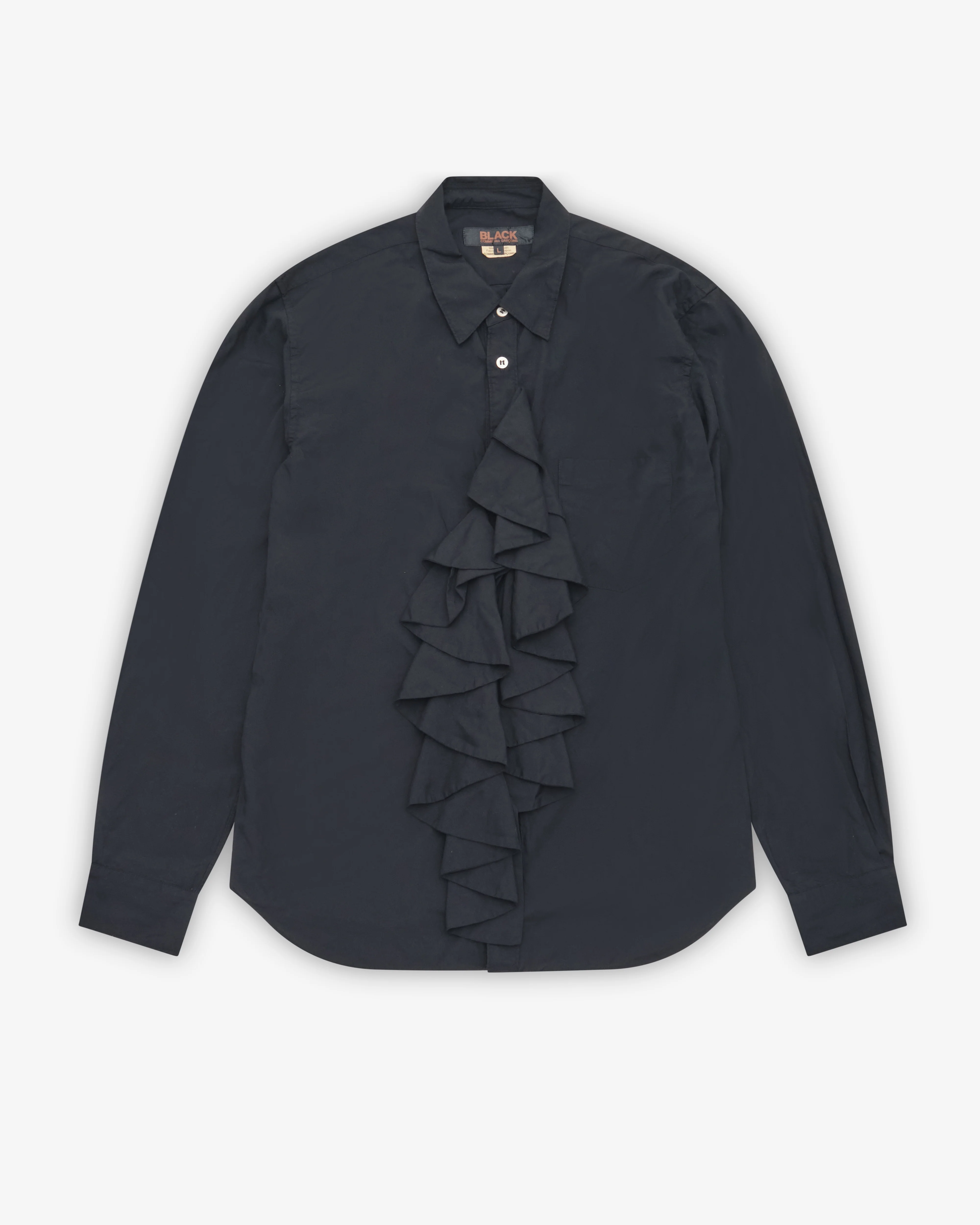 Black Comme des Garçons - Asymmetric Ruffle Shirt - (Black)